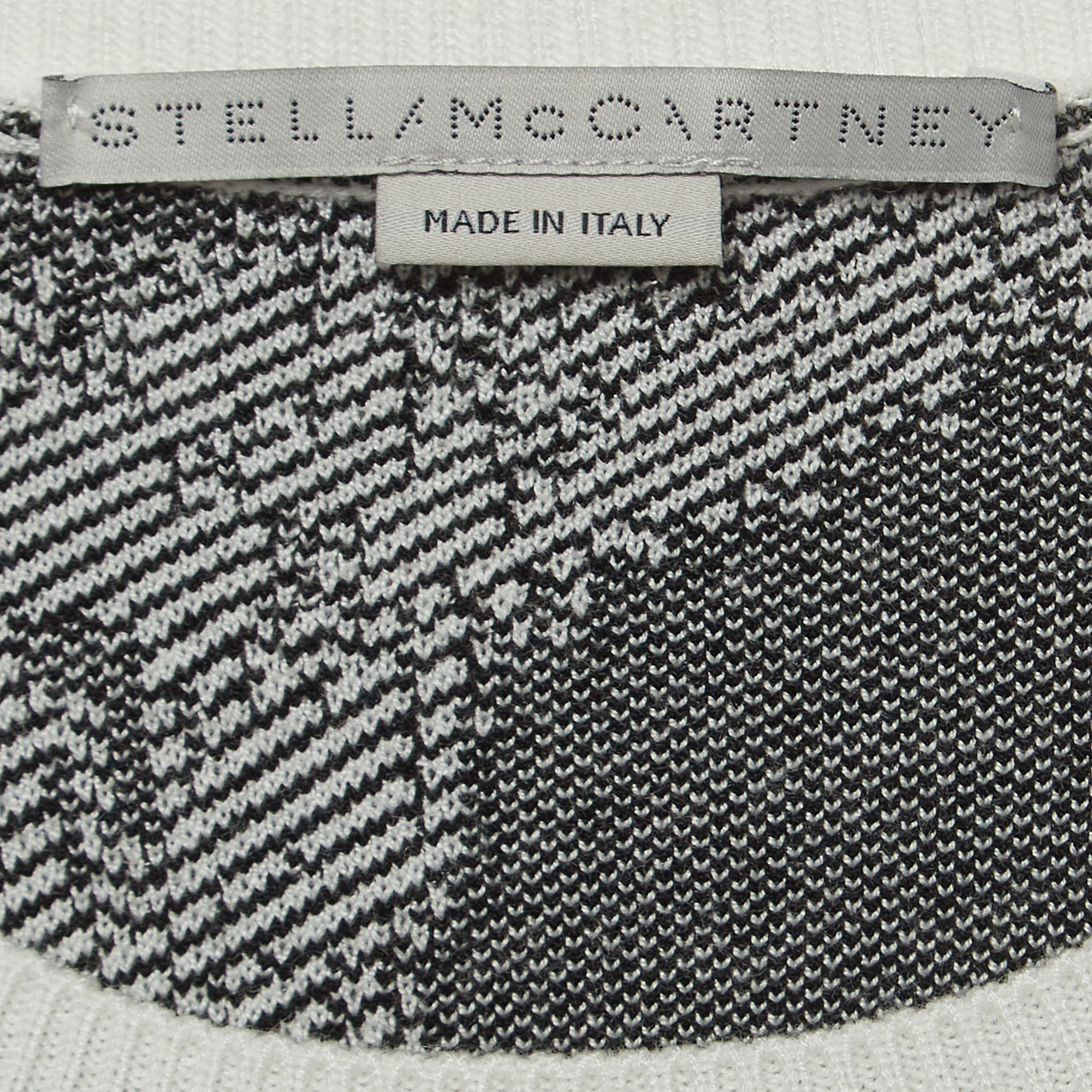 Stella McCartney Grey/ Black Pixel Horse Intarsia Knit Sweatshirt S