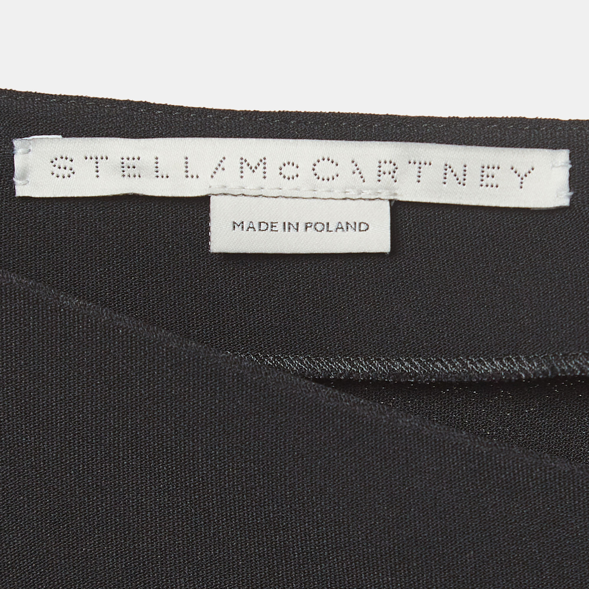 Stella McCartney Black Stretch Crepe V-Neck Top M