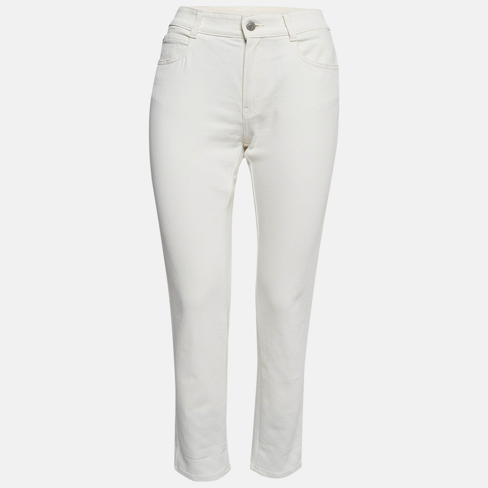 Stella mccartney white hem printed denim jeans m waist 28"