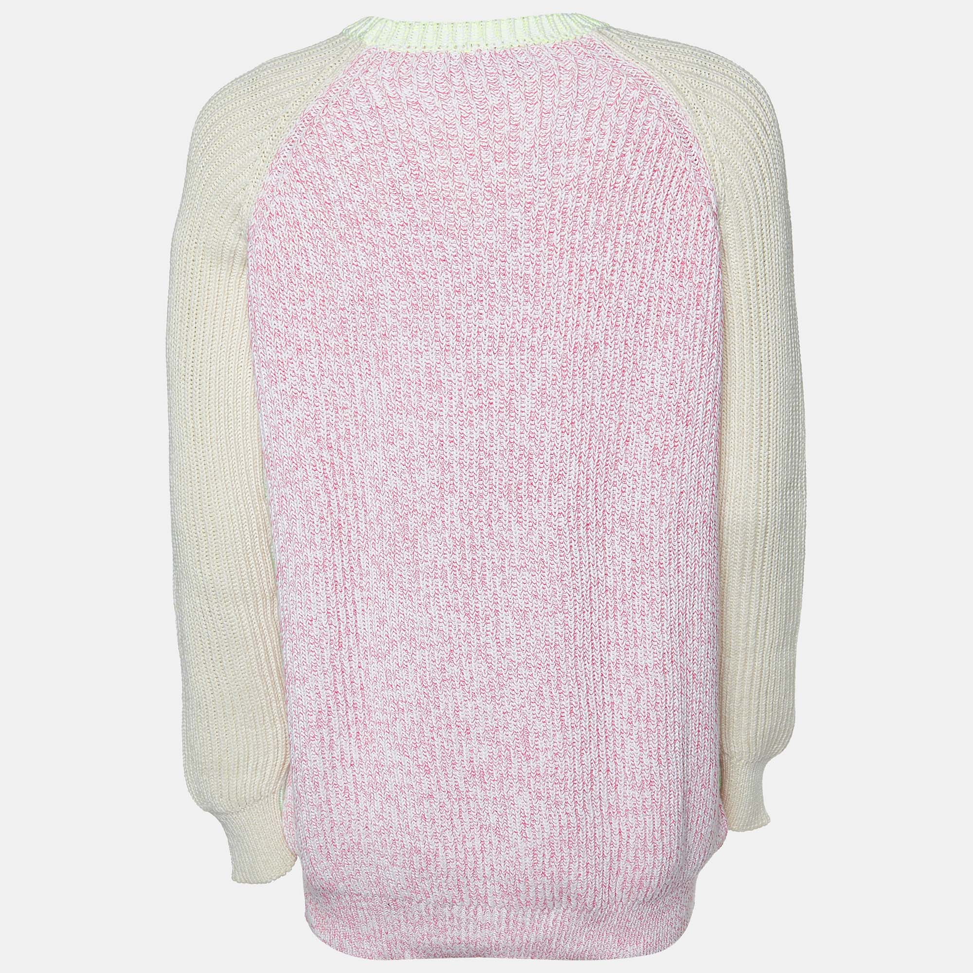 Stella McCartney Multicolor Colorblock Rib Knit Sweater S