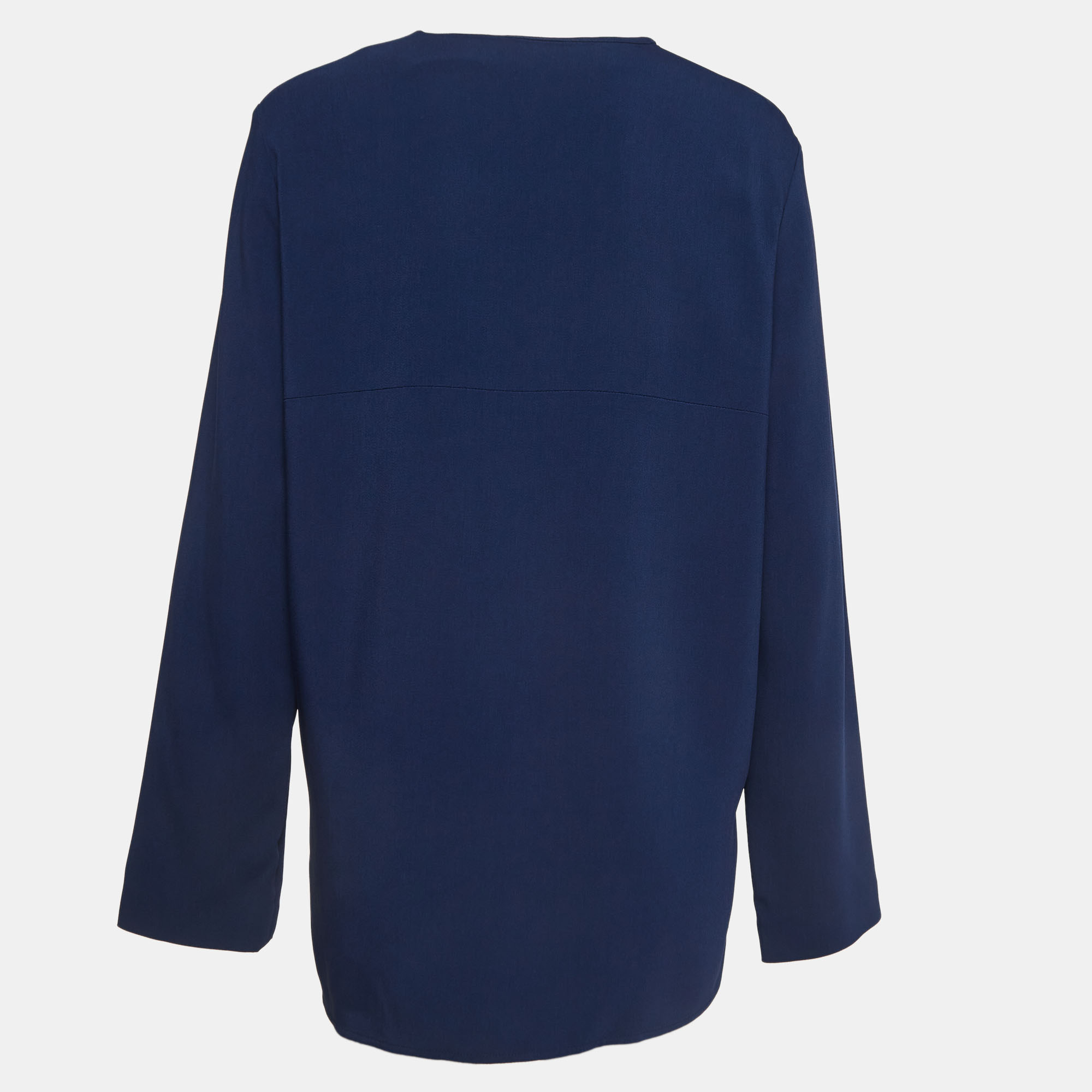 Stella McCartney Blue Crepe Zip Neck Top M