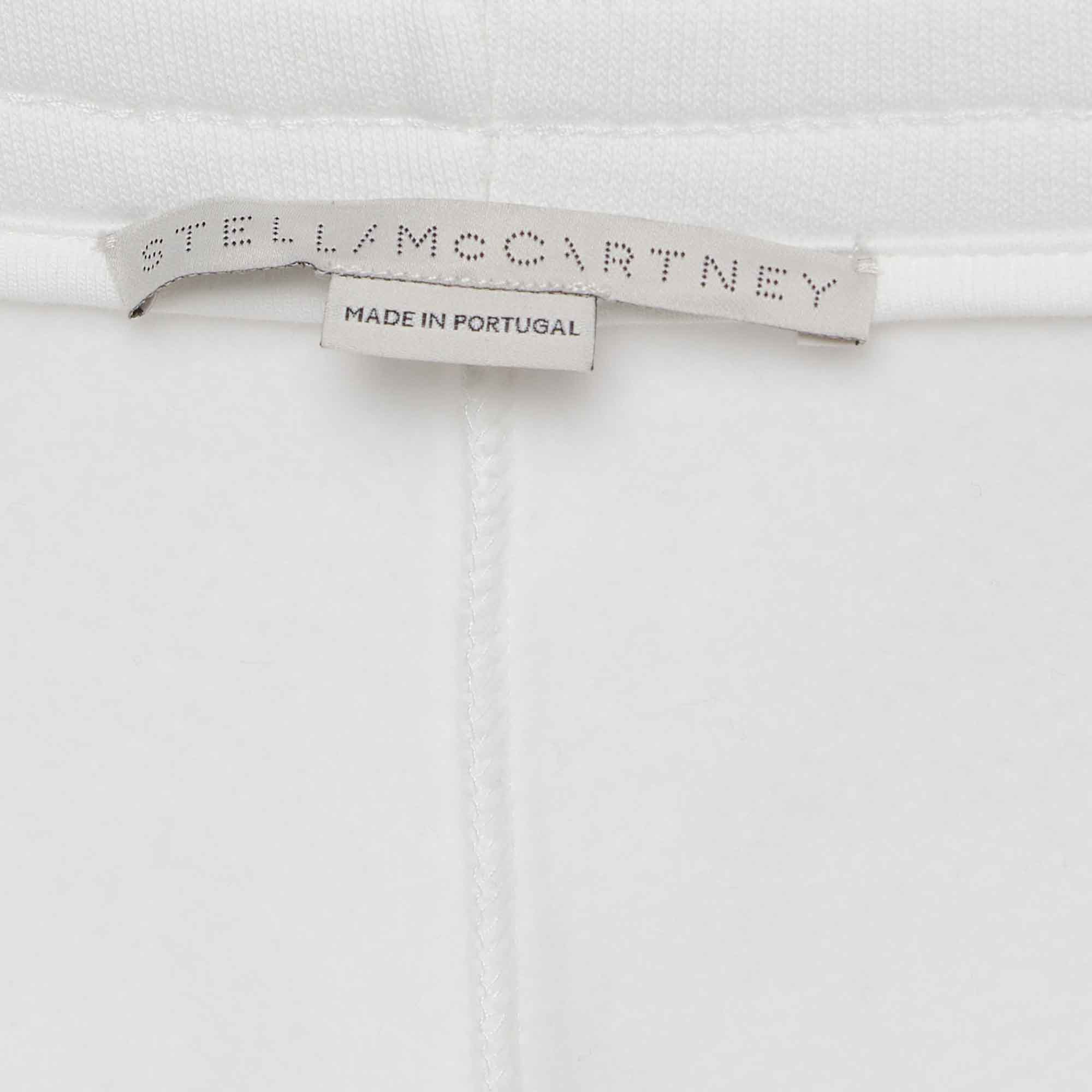 Stella McCartney White Cotton Wide-Leg Sweatpants M