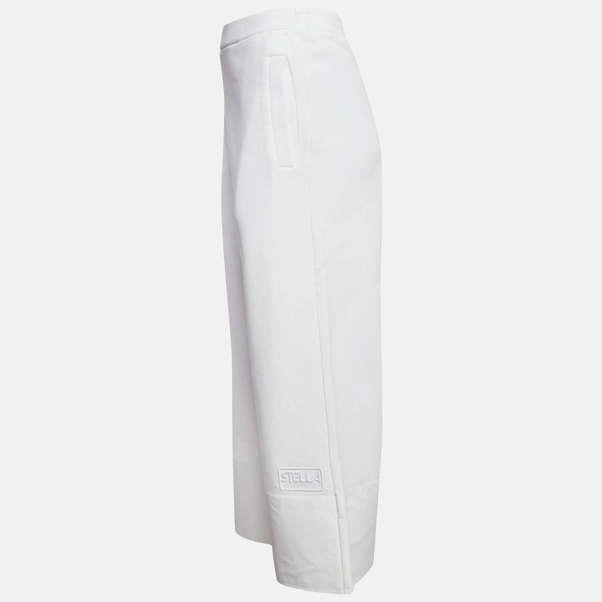 Stella McCartney White Cotton Wide-Leg Sweatpants M