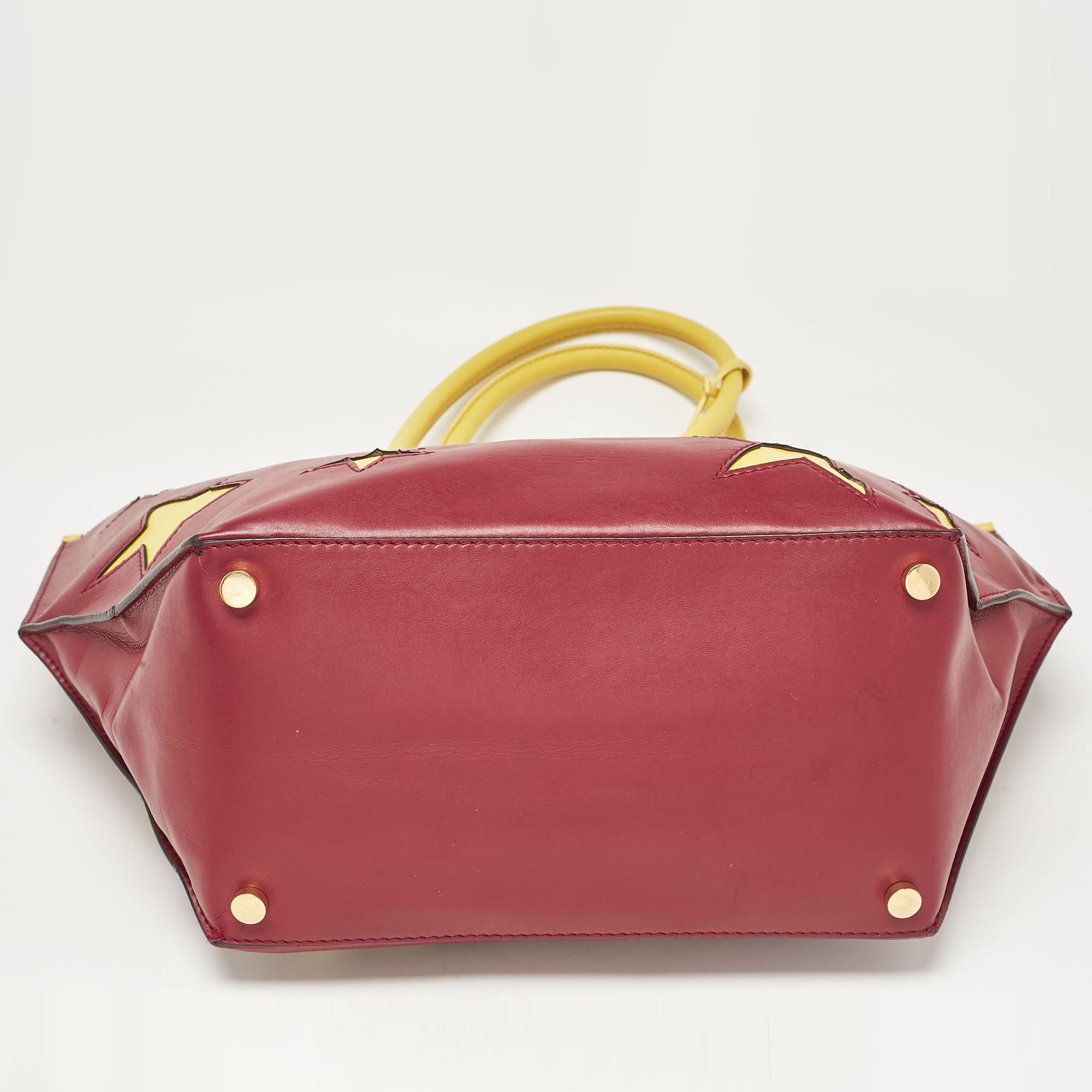 Stella McCartney Red/Yellow Faux Leather Large Star Cavendish Zip Tote