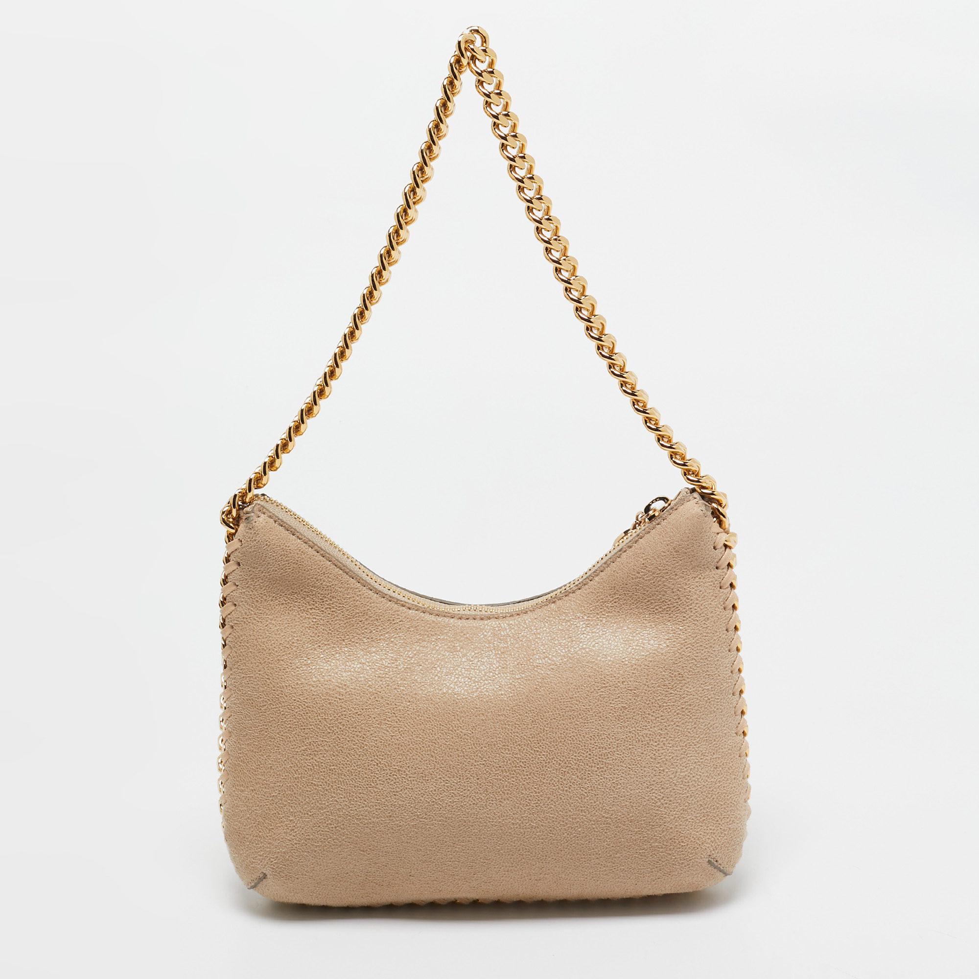 Stella McCartney Beige Faux Suede Mini Falabella Shoulder Bag