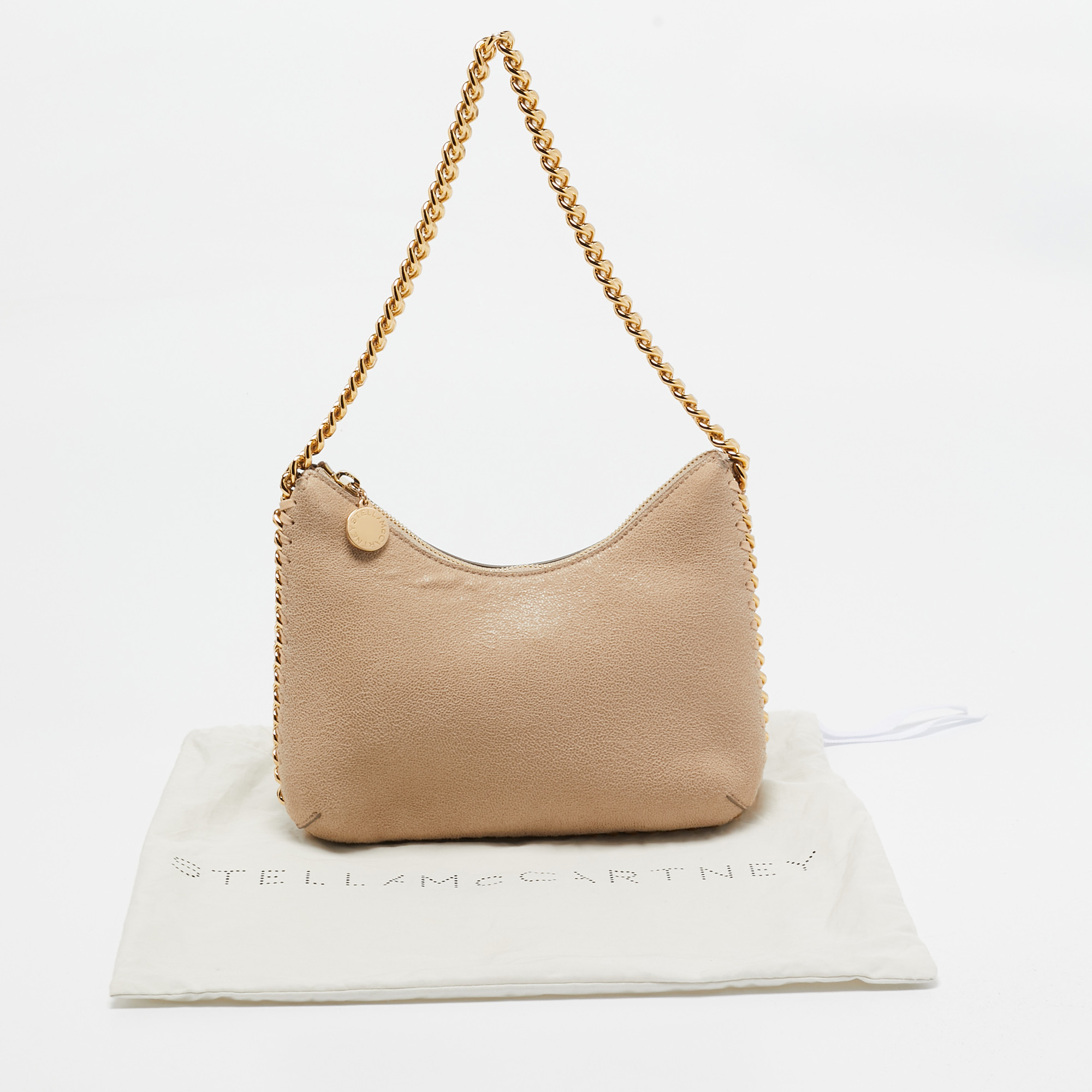 Stella McCartney Beige Faux Suede Mini Falabella Shoulder Bag