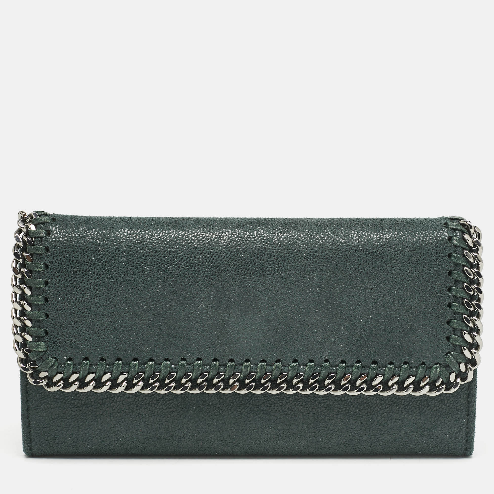 Stella McCartney Dark Green Faux Leather Falabella Flap Continental Wallet
Stella McCartney Dark Green Faux Leather Falabella Flap Continental Wallet