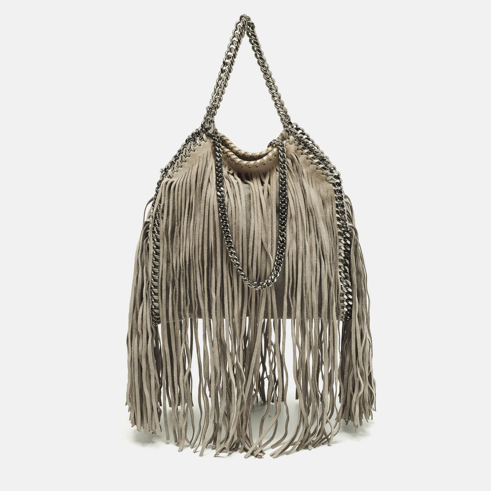 Stella McCartney Falabella Fringe Grey Faux Suede Tote
Stella McCartney Falabella Fringe Grey Faux Suede Tote