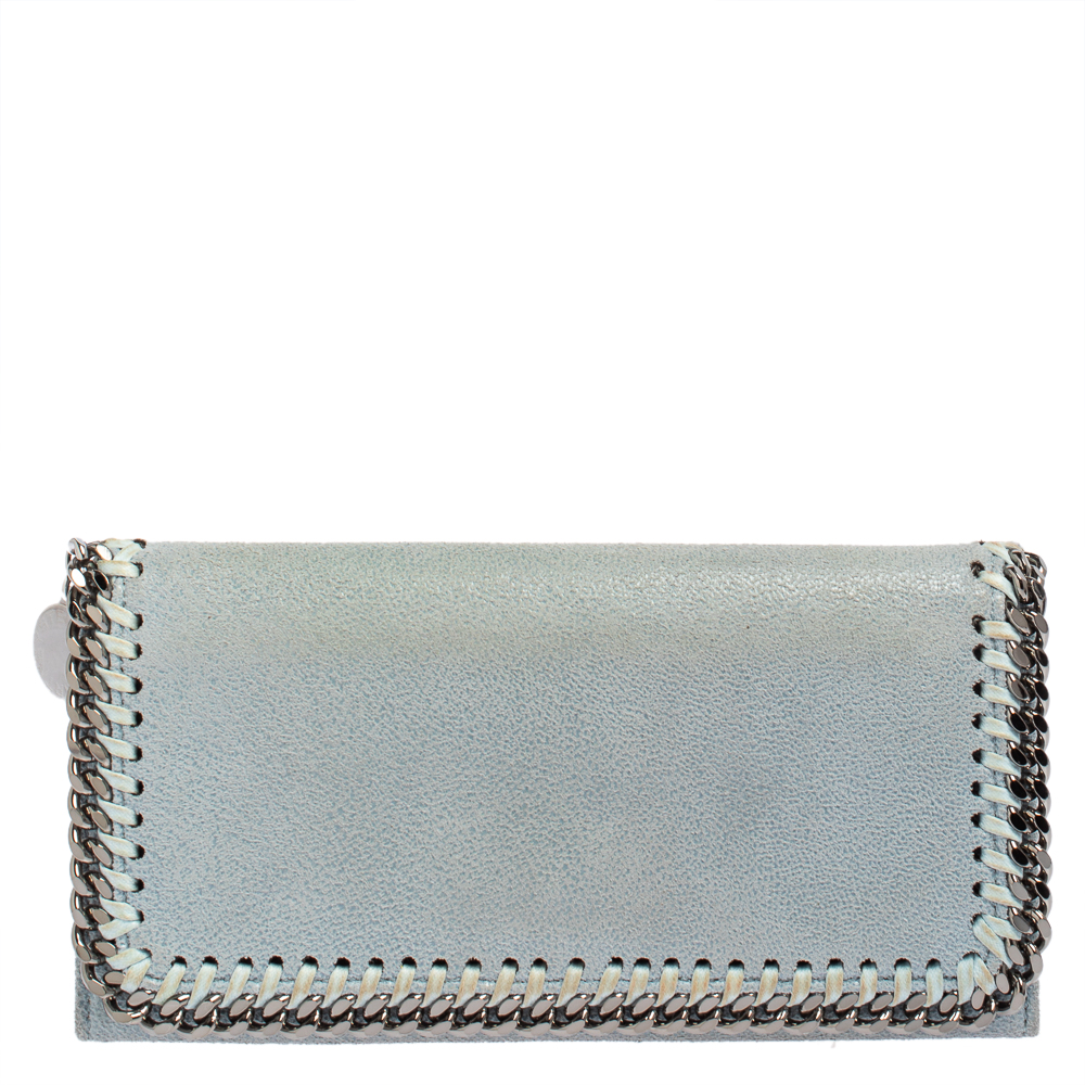 Stella McCartney Blue Faux Leather Falabella Wallet
