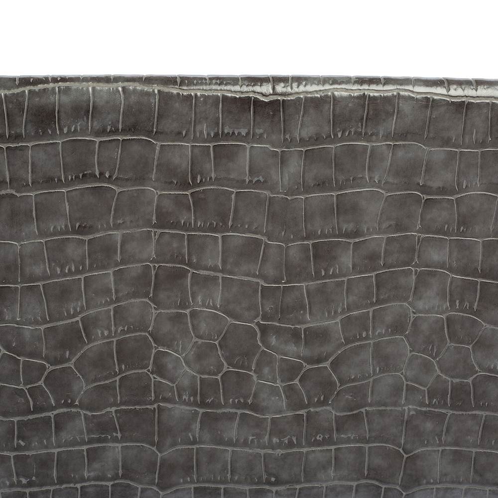 Stella McCartney Grey Faux Croc Leather Oversized Flap Clutch