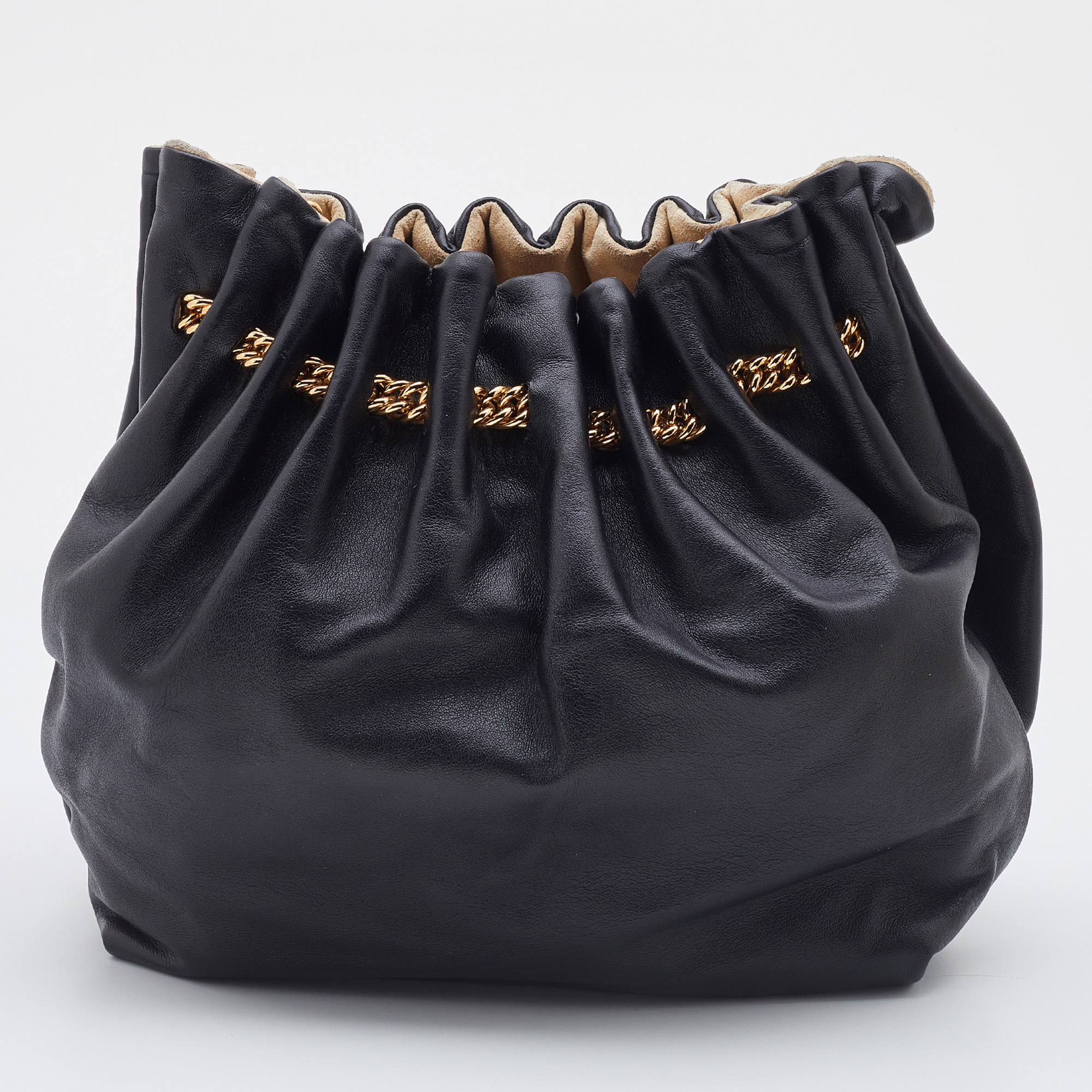 Stella McCartney Black Faux Leather Noma Bucket Bag