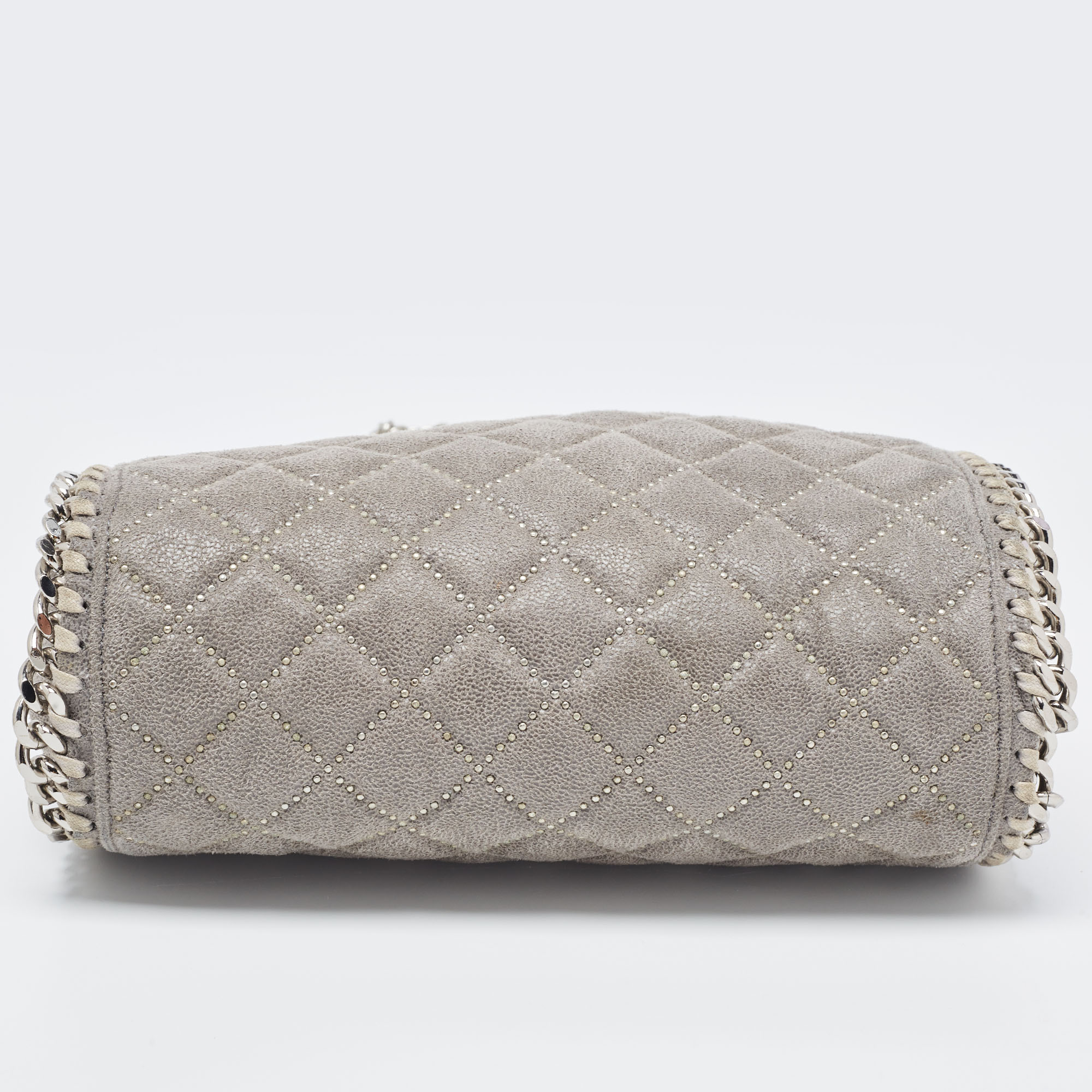 Stella McCartney Grey Quilted Faux Suede Falabella Tote