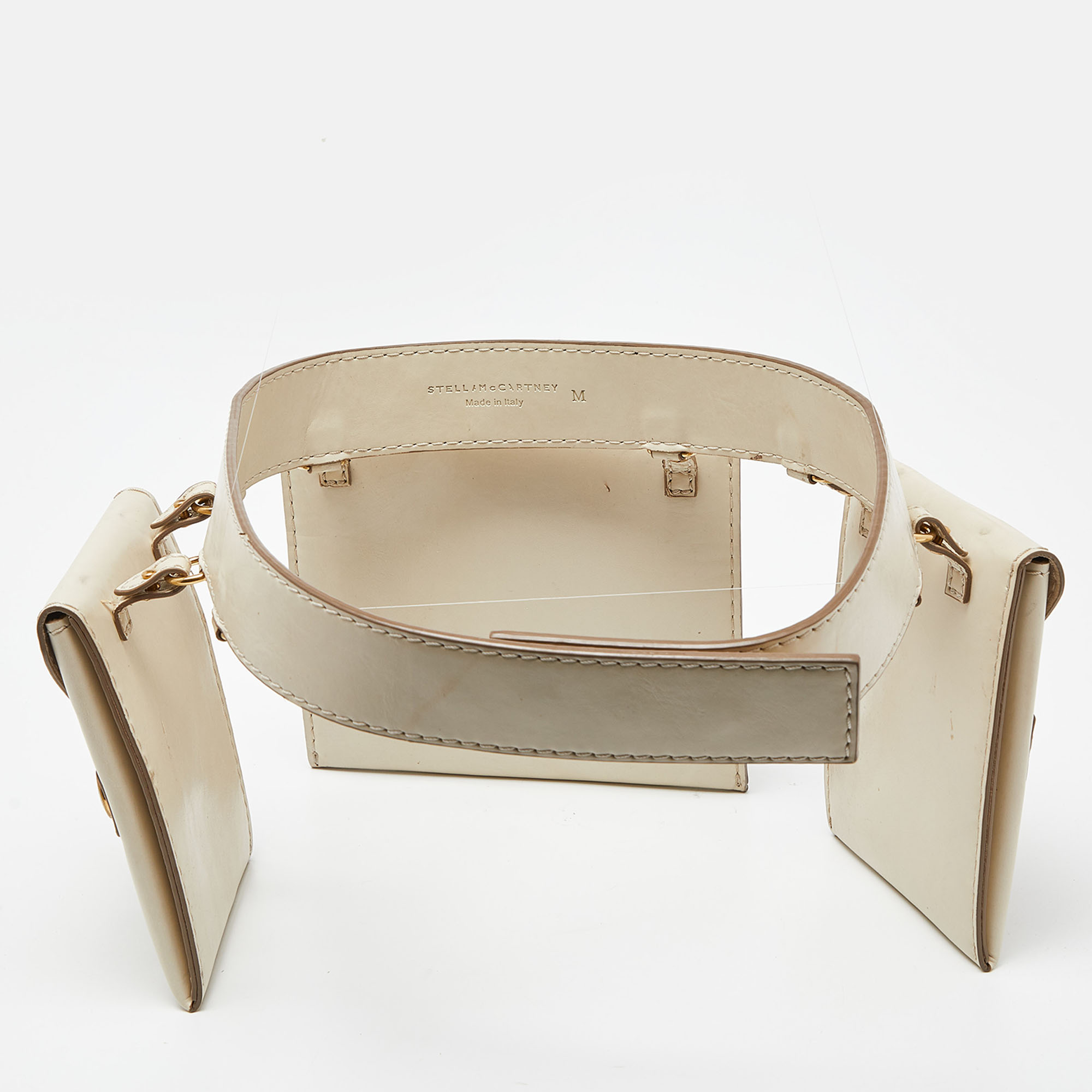 Stella McCartney Beige Faux Leather Utility Belt Bag