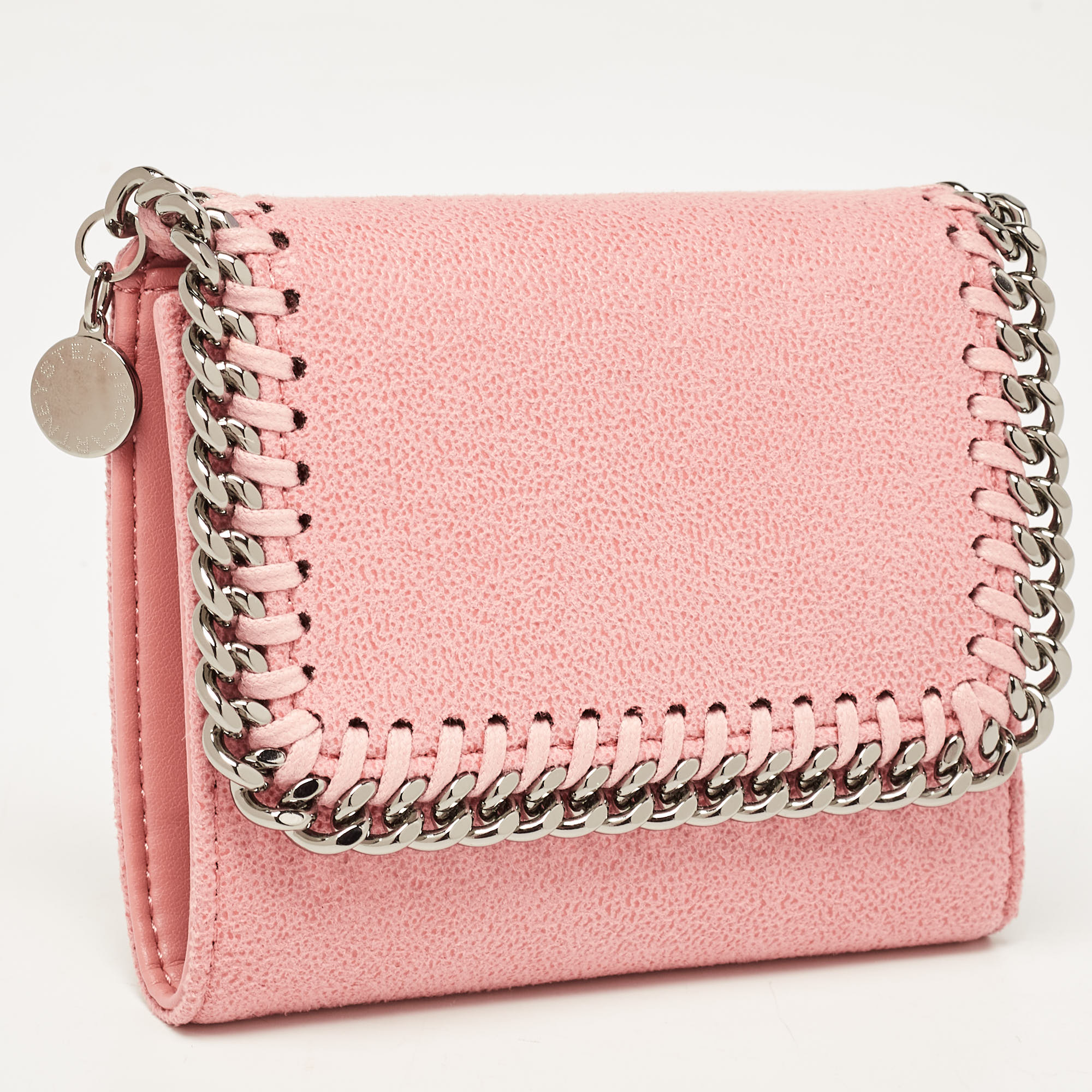 Stella McCartney Pink Faux Leather Falabella Compact Wallet
