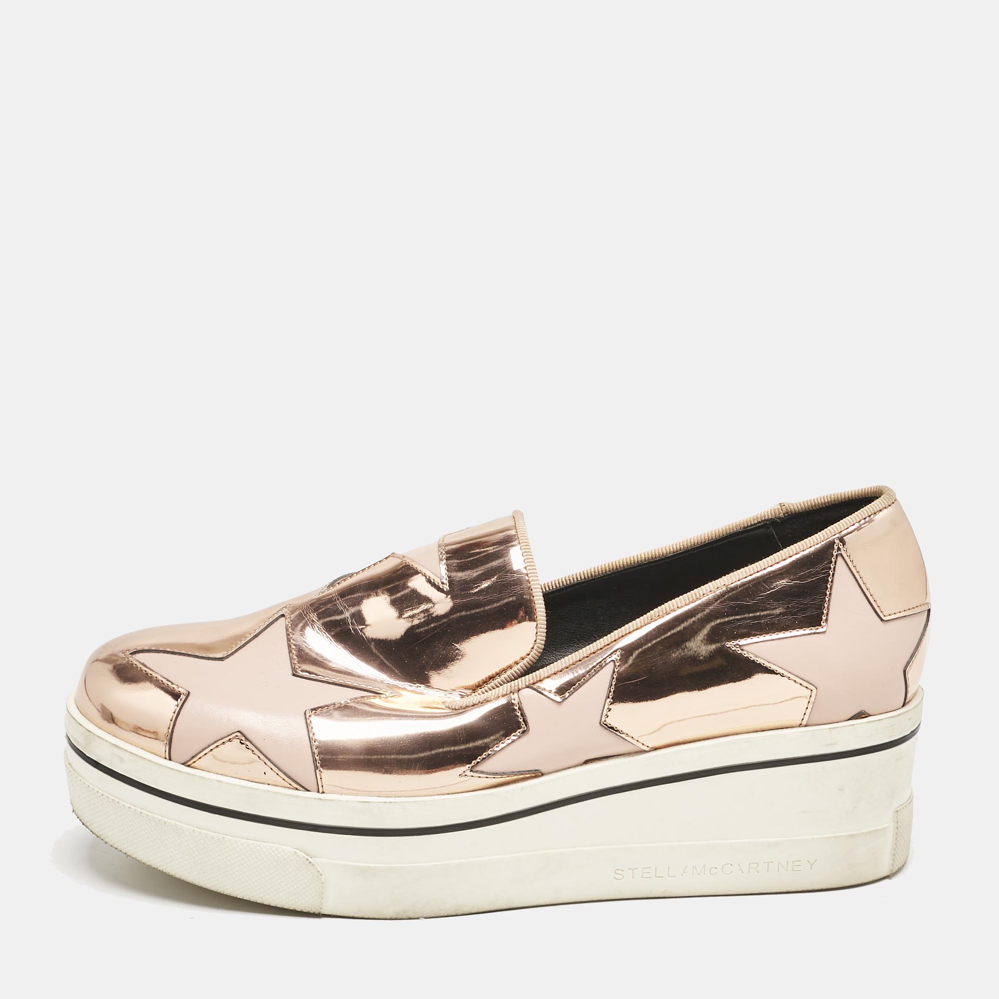 Stella McCartney Rose Gold Faux Leather Elyse Star Slip On Sneakers Size, Pink
Stella McCartney Rose Gold Faux Leather Elyse Star Slip On Sneakers Size, Pink