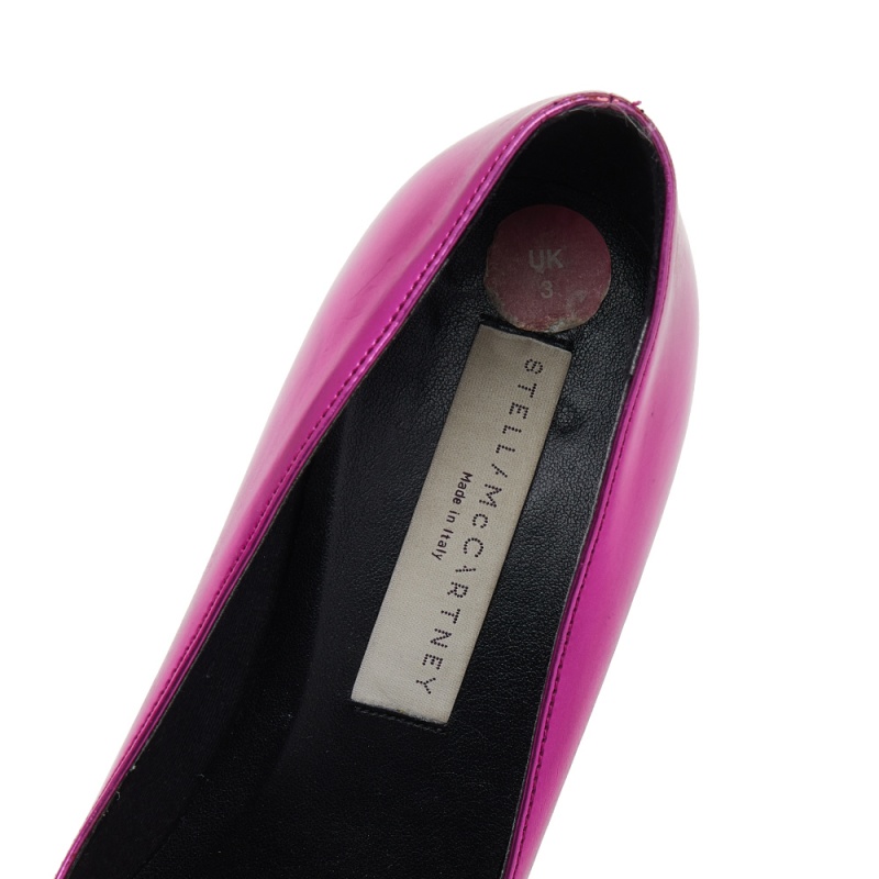 Stella McCartney Metallic Pink Faux Leather Block Heel Pointed-Toe Pumps Size 36