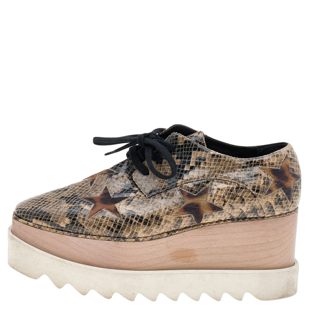 Stella McCartney Brown Faux Leather And Faux Fur Elyse Star Platform Sneakers Size
Stella McCartney Brown Faux Leather And Faux Fur Elyse Star Platform Sneakers Size