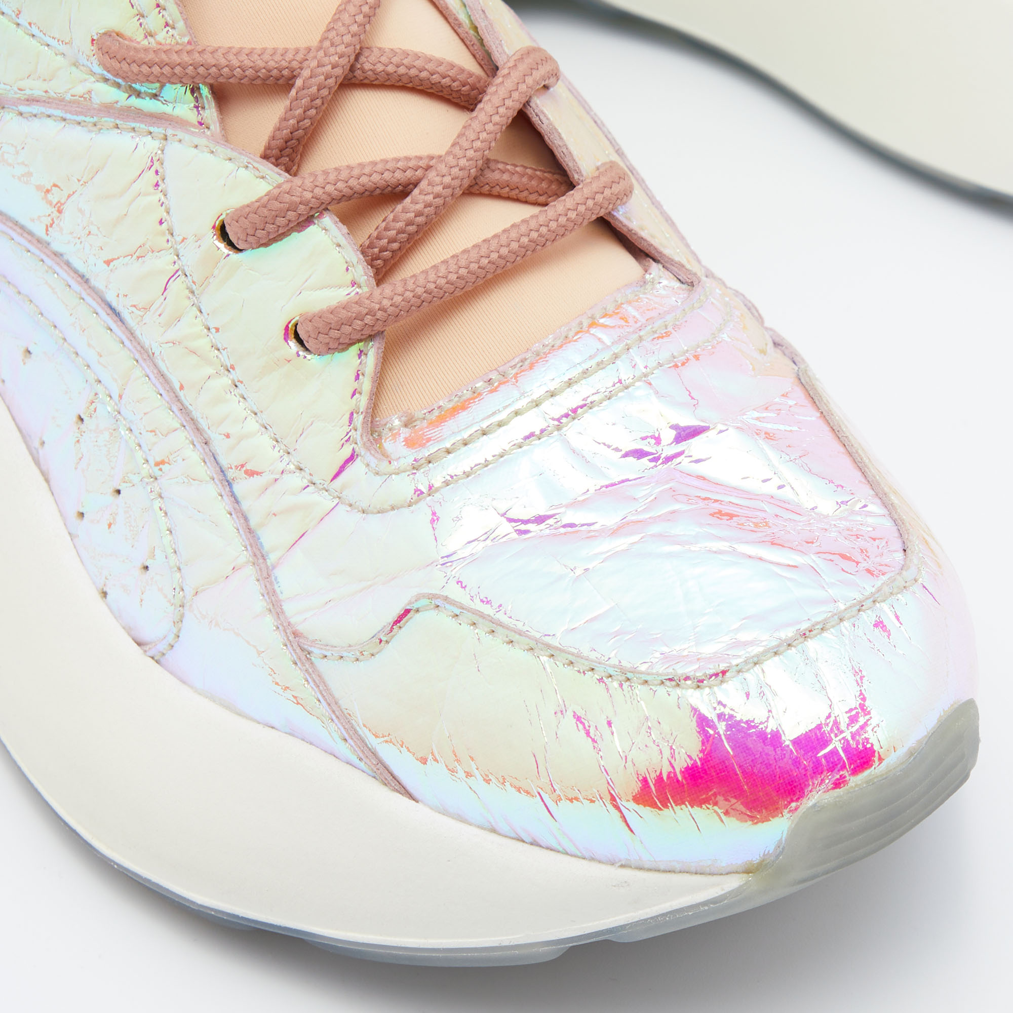 Stella McCartney Multicolor Holographic Faux Leather And Neoprene Sneakers Size 38