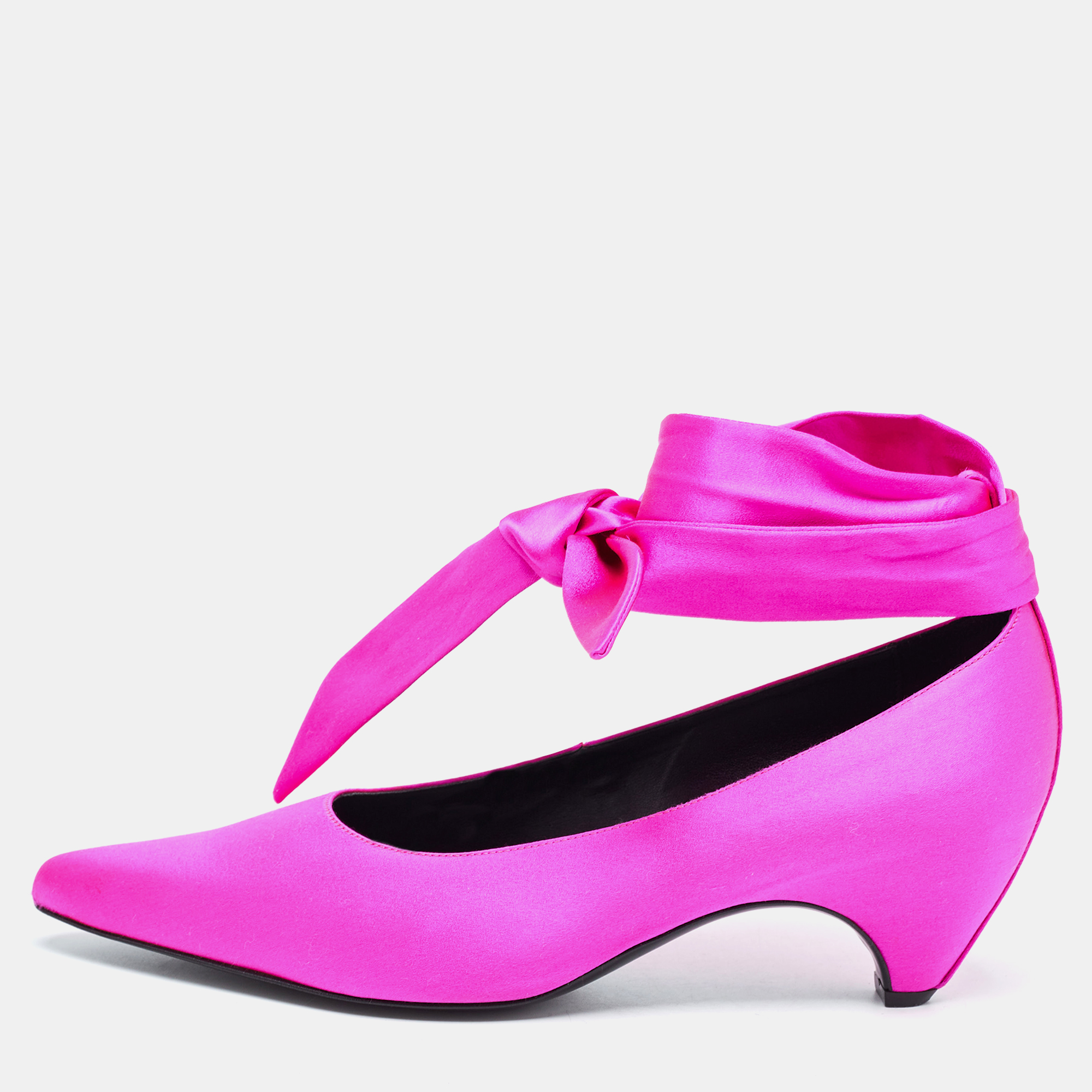 Stella mccartney pink satin ankle wrap pumps size 39