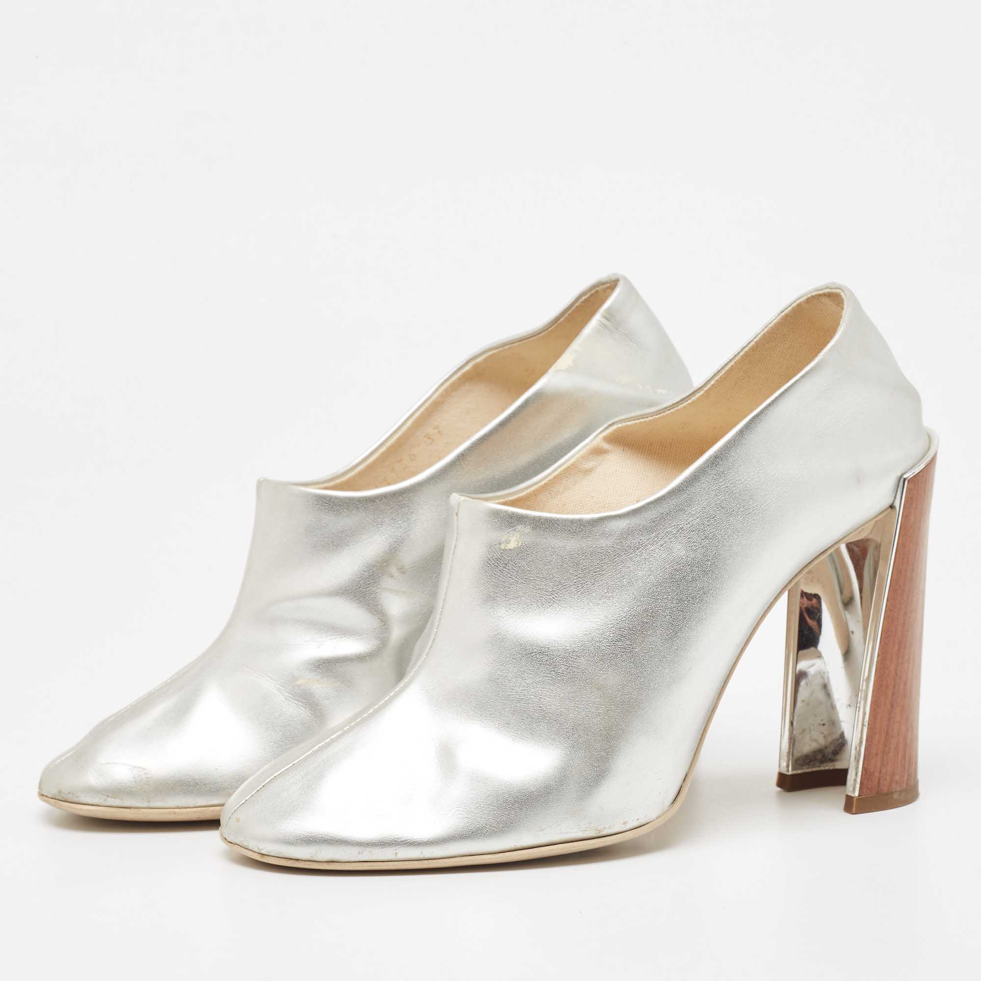 Stella McCartney Silver Faux Leather Pumps Size 37