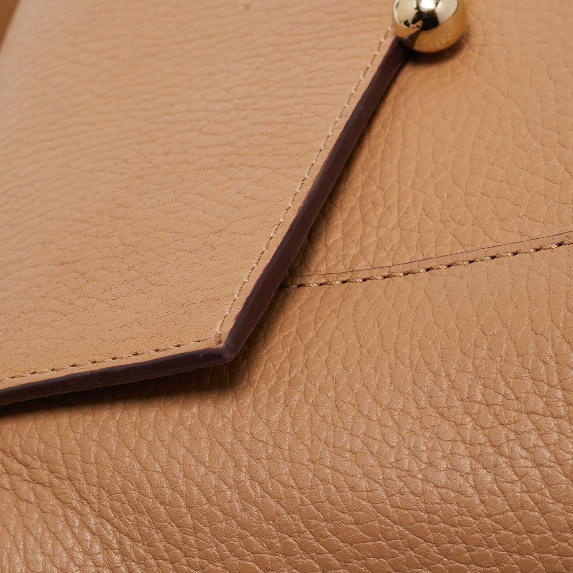 Strathberry Beige Leather Mosaic Top Handle Bag