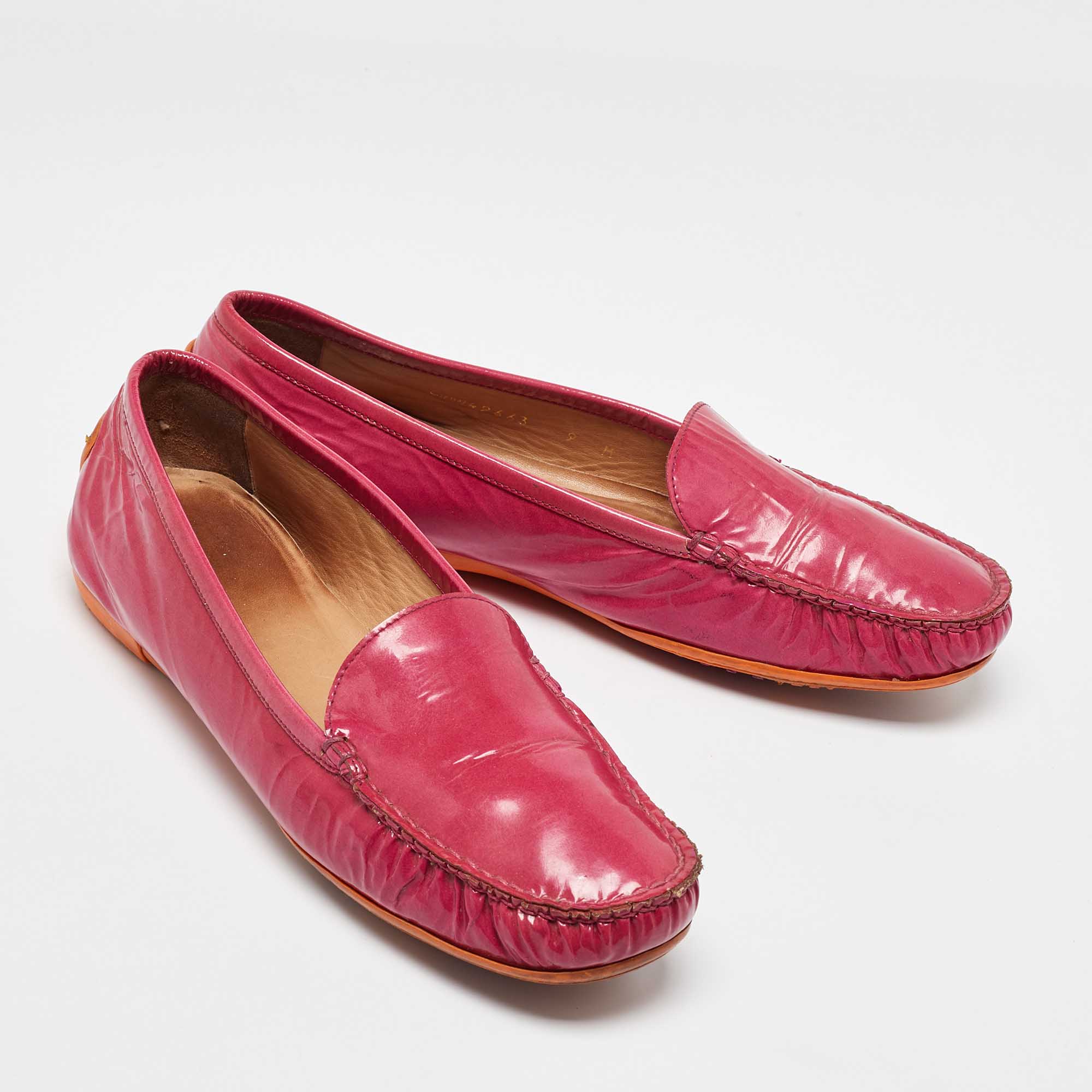 Stuart Weitzman Pink Patent Leather Loafers Size 39.5