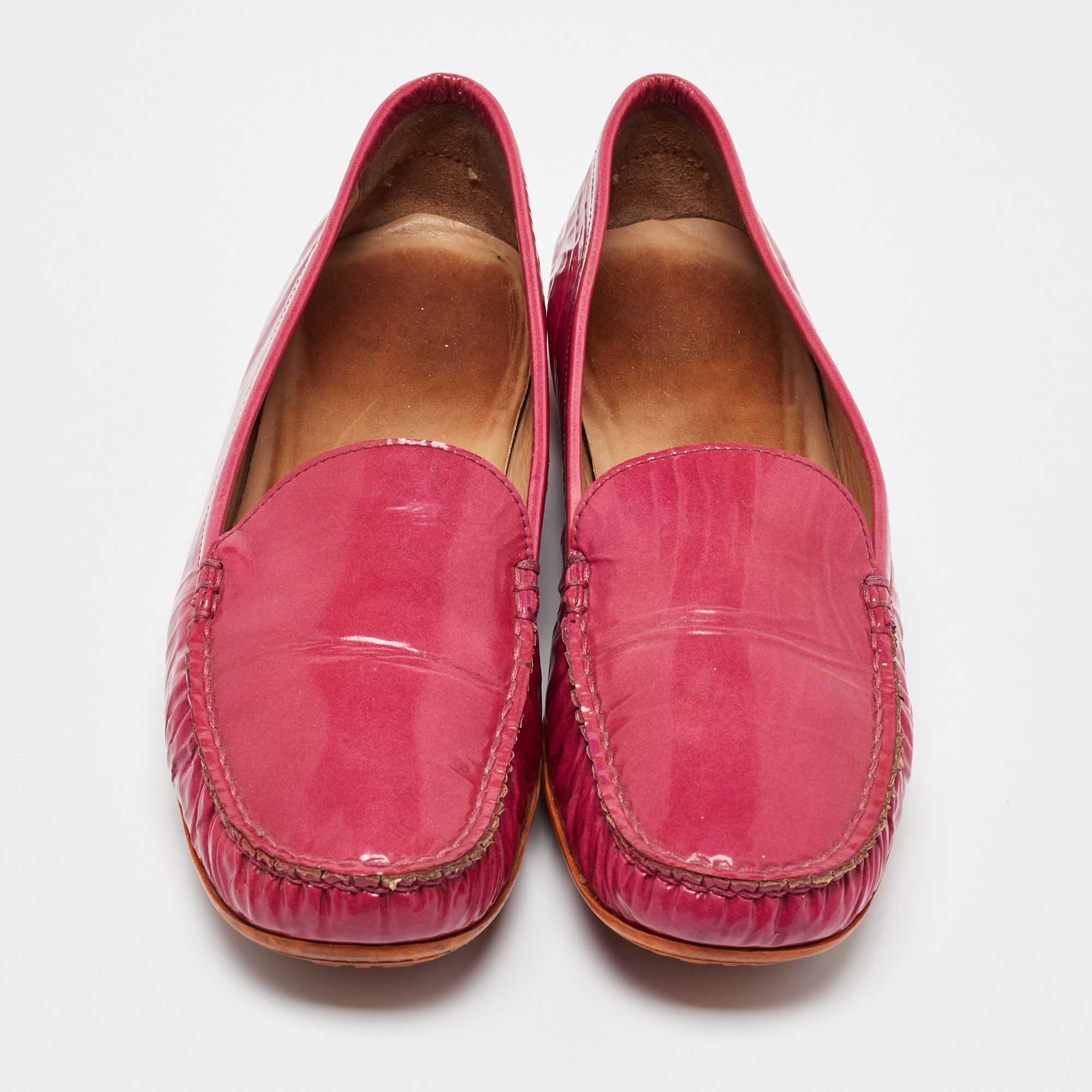 Stuart Weitzman Pink Patent Leather Loafers Size 39.5