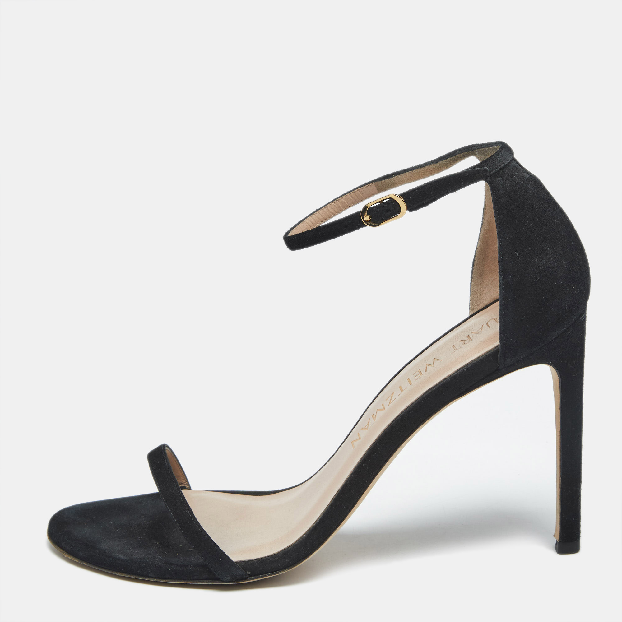 Stuart Weitzman Black Suede Nudist Ankle Strap Sandals Size 41 - Stuart Weitzman - Modalova