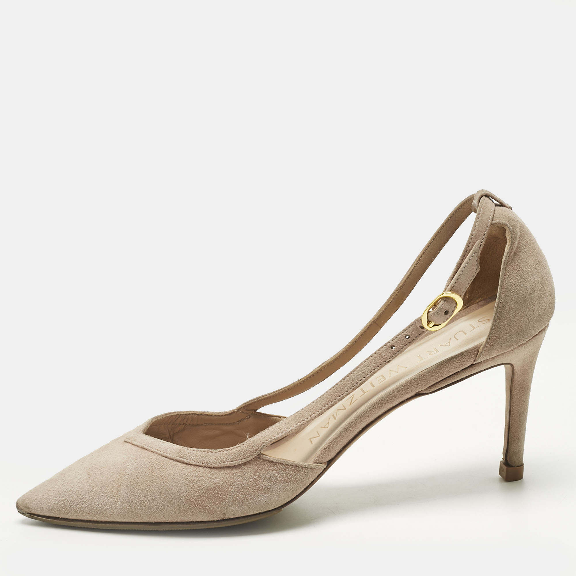 Stuart Weitzman Beige Suede Pointed Toe Cut-out Pumps Size
Stuart Weitzman Beige Suede Pointed Toe Cut-out Pumps Size
