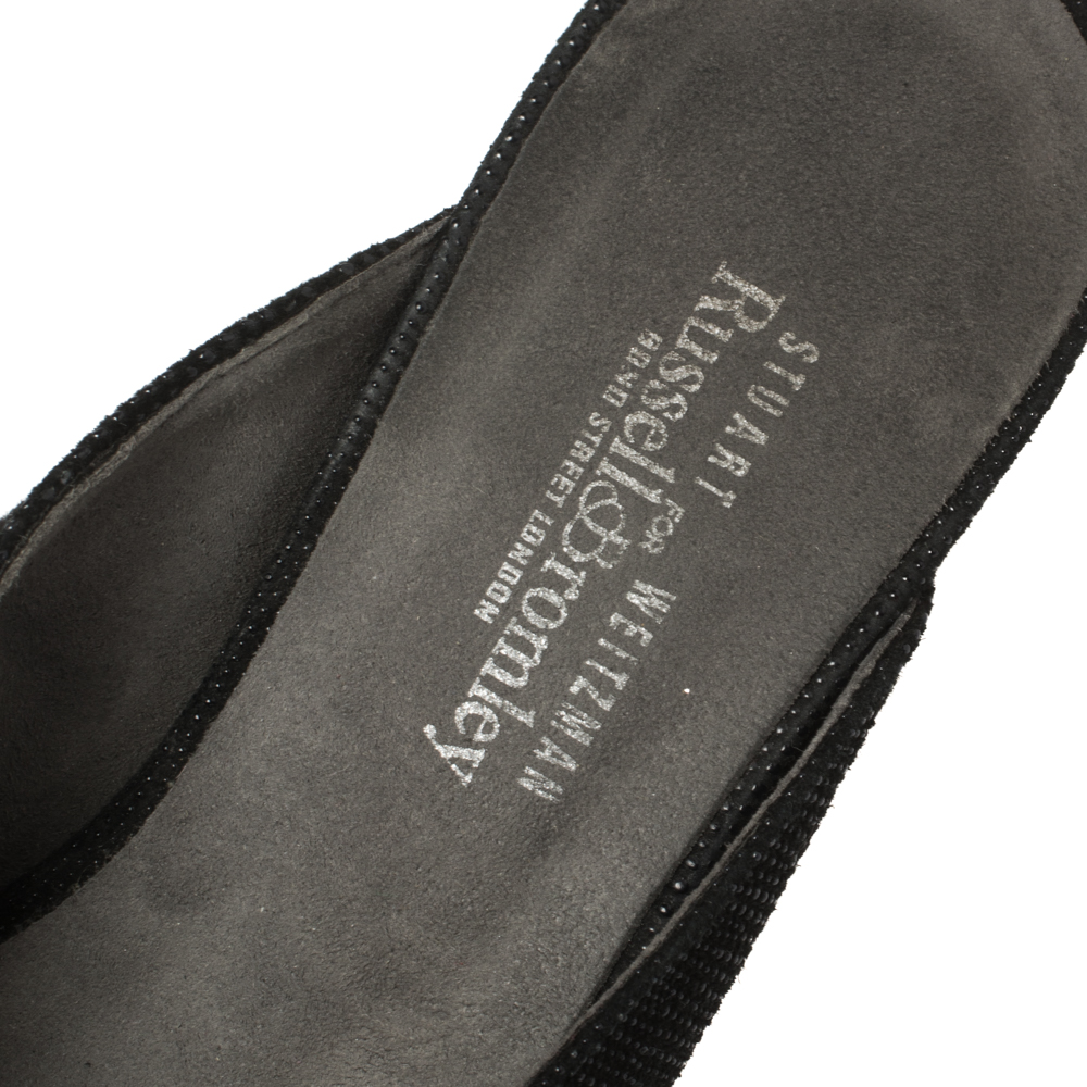 Stuart Weitzman Black Suede Slide Sandals Size 37