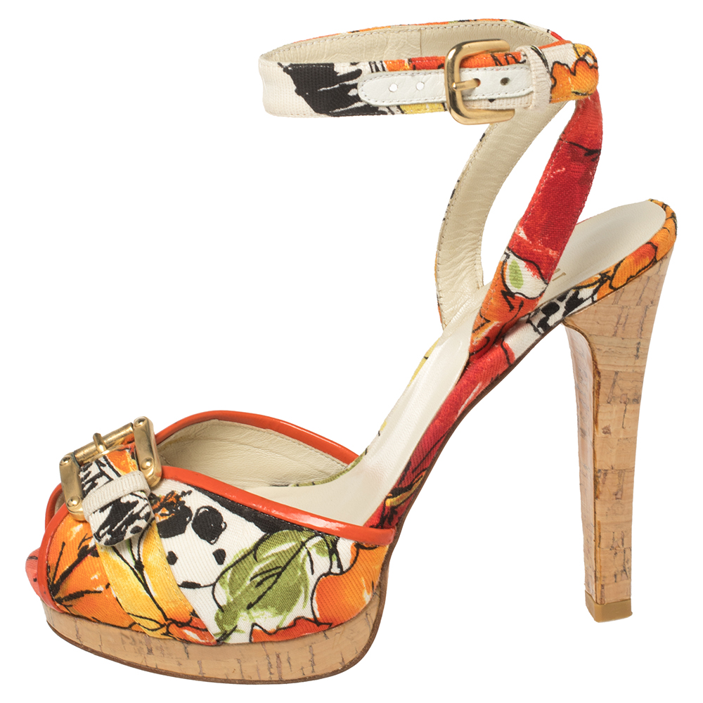 Stuart Weitzman Multicolor Floral Print Canvas And Leather Ankle Strap Sandals Size
Stuart Weitzman Multicolor Floral Print Canvas And Leather Ankle Strap Sandals Size