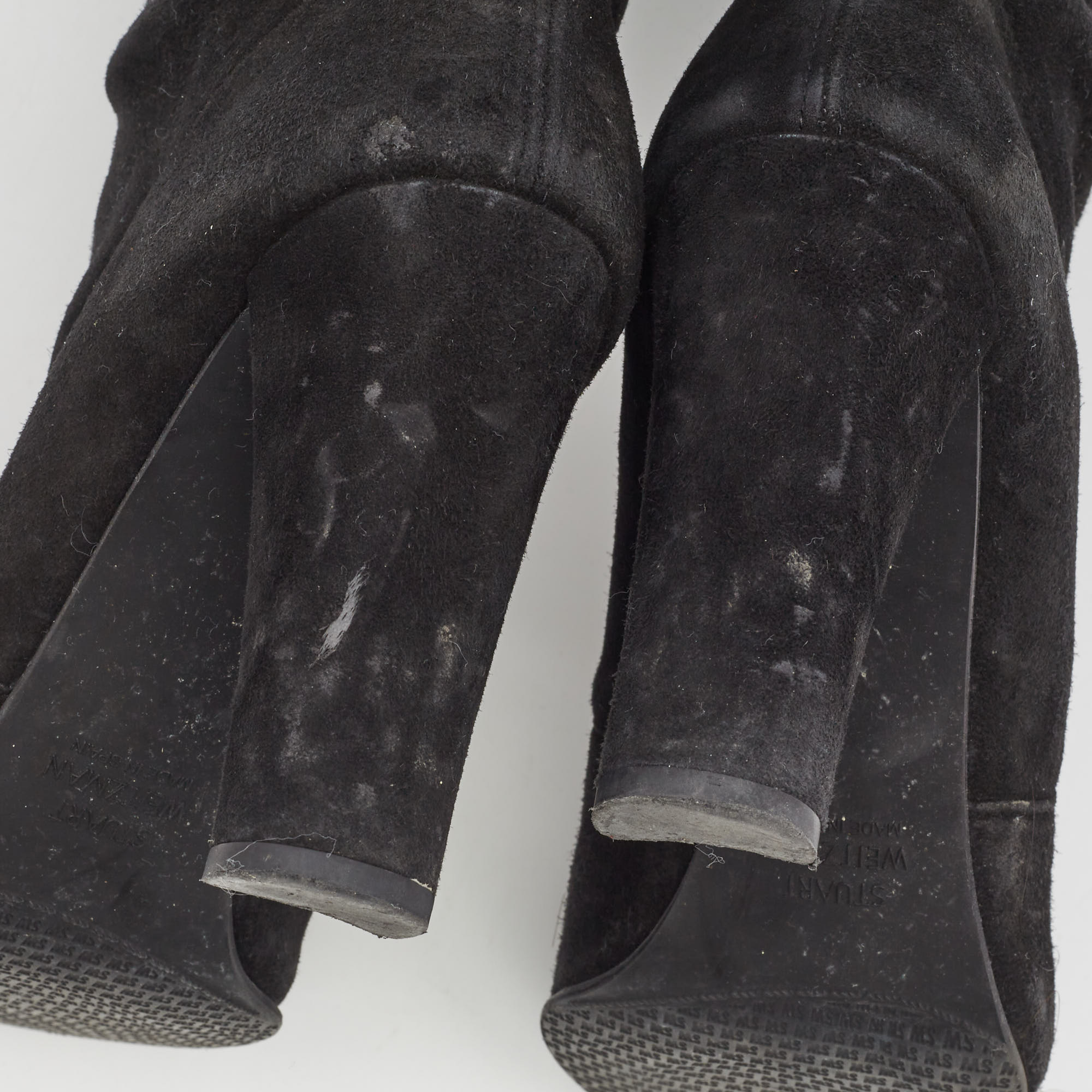 Stuart Weitzman Black Suede Knee Length Boots Size 37.5