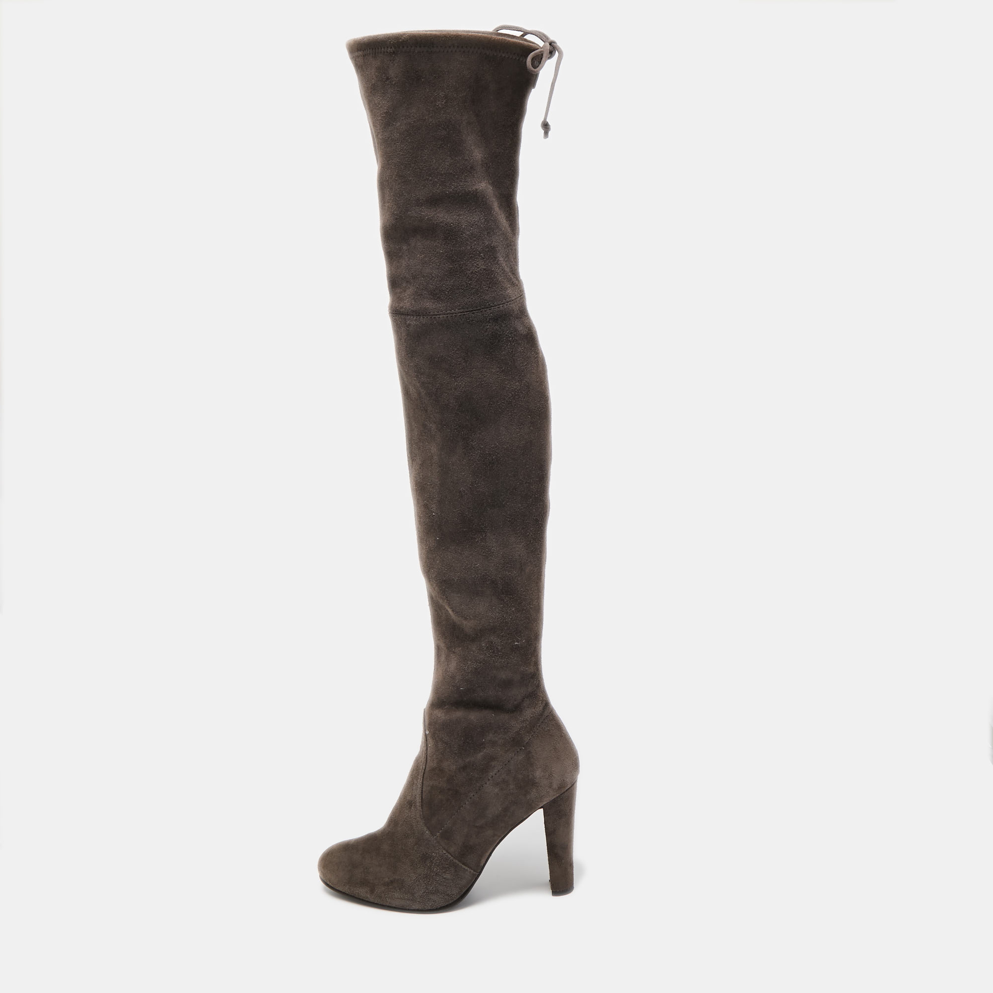 Stuart Weitzman Grey Suede Knee Length Boots Size 37.5