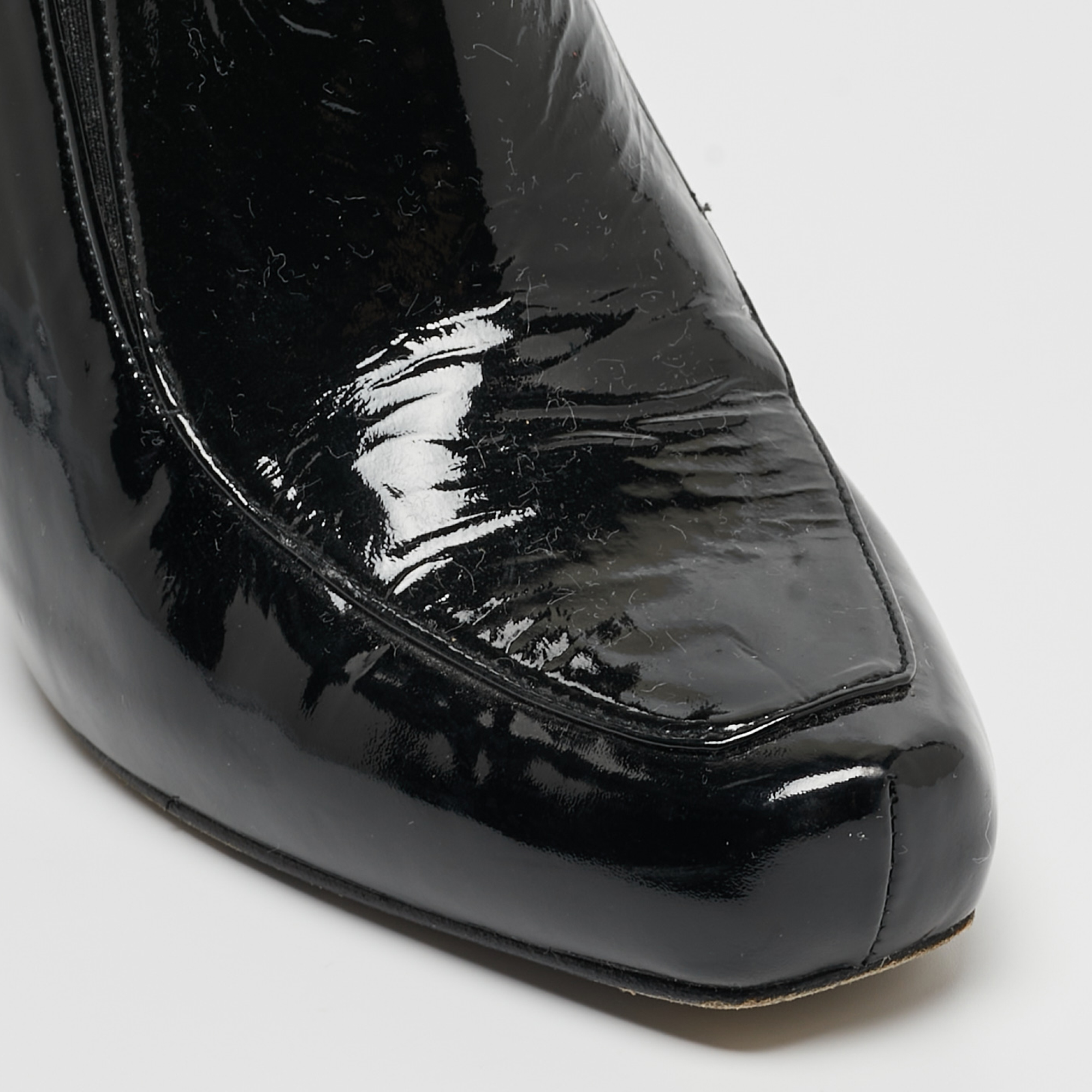Stuart Weitzman Black Patent Leather Loafer Pumps Size 39