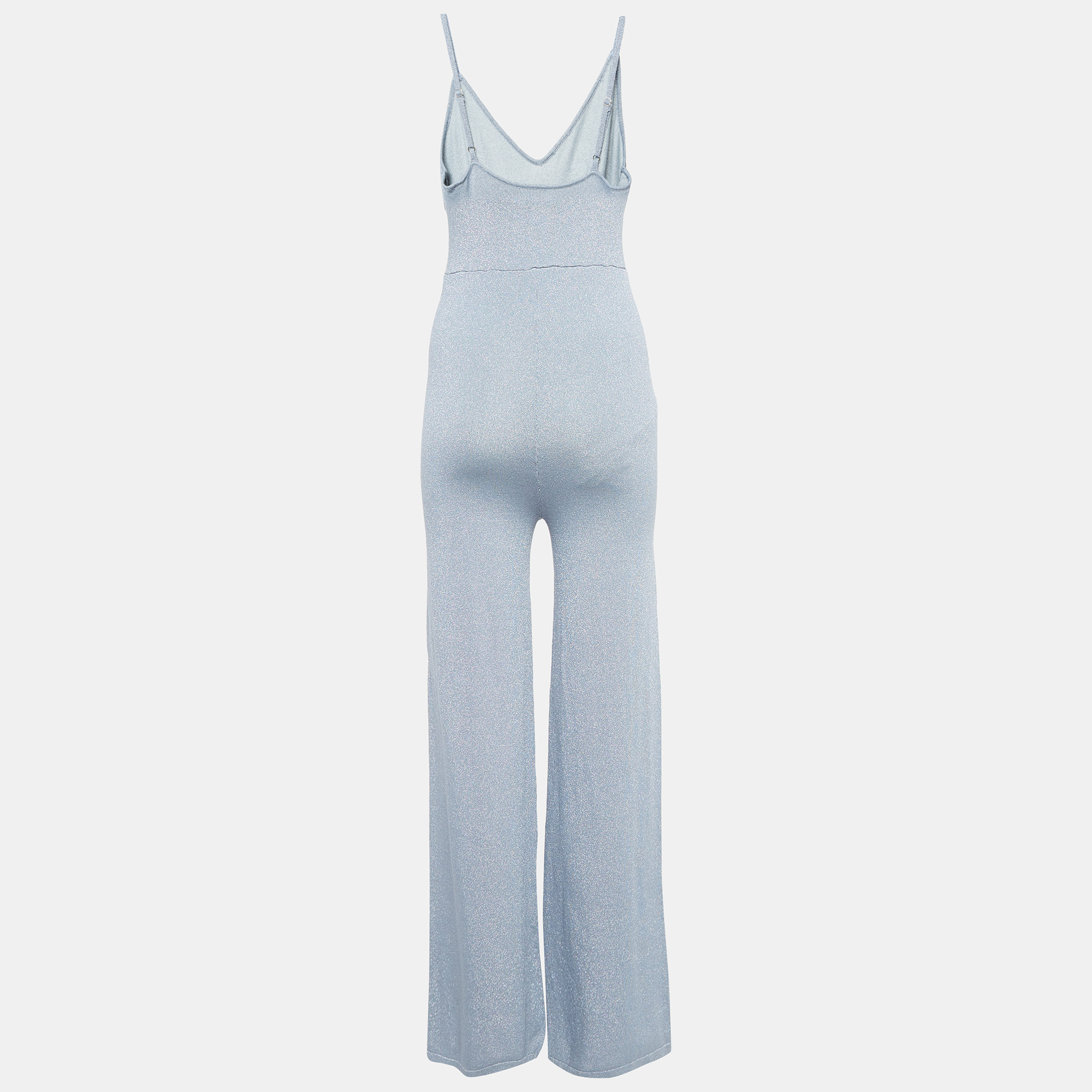 Superdown Grey Lurex Knit Strappy Jumpsuit M