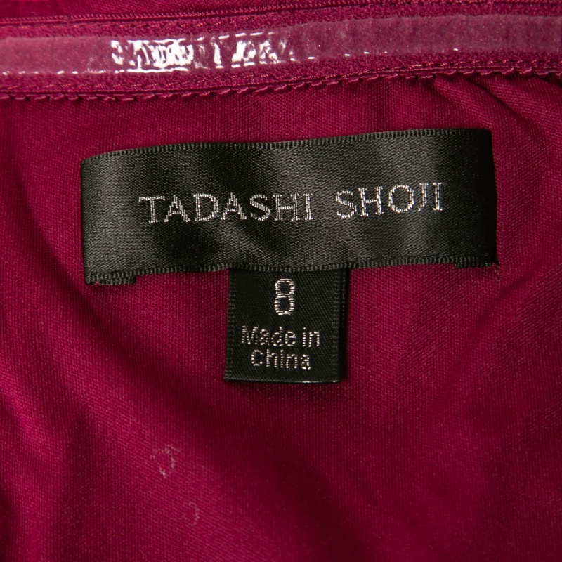 Tadashi Shoji Magenta Pink Velvet And Sequin Rhea Gown M
