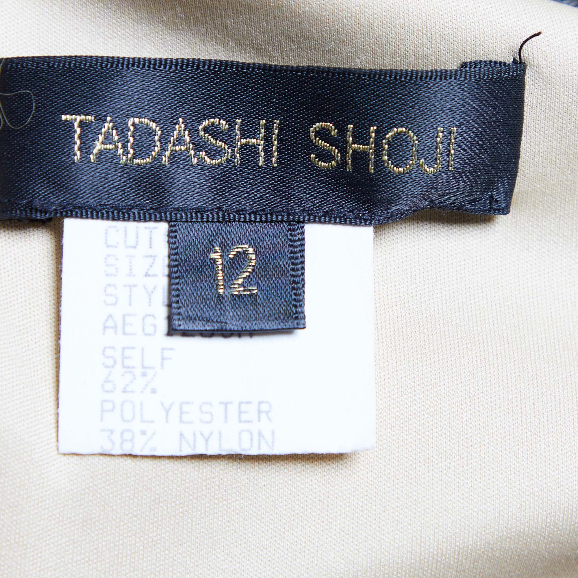 Tadashi Shoji Black Lace Long Sleeve Sheath Dress L