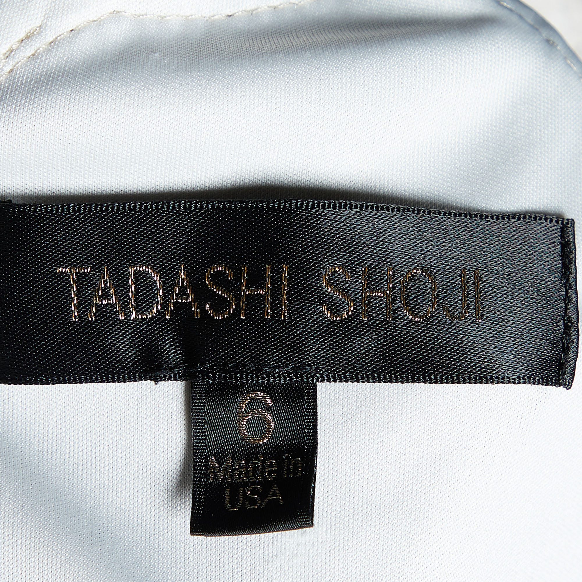 Tadashi Shoji Beige Lace Mermaid Cut Gown M