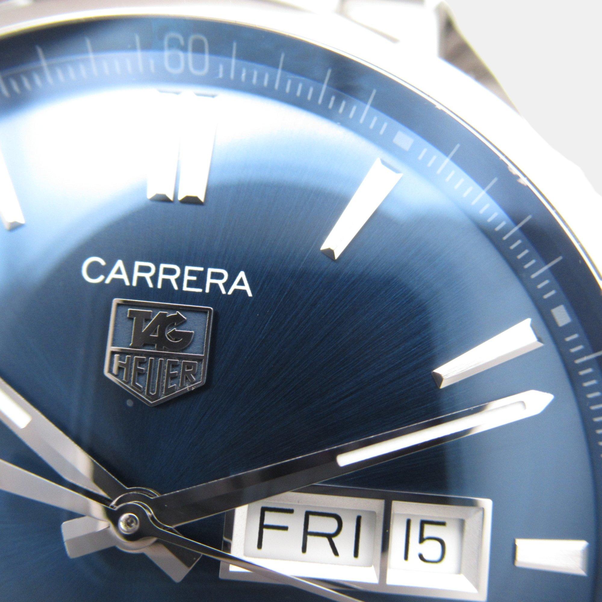 Tag Heuer Blue Stainless Steel Carrera WAR201E Quartz Women's Wristwatch 41 Mm