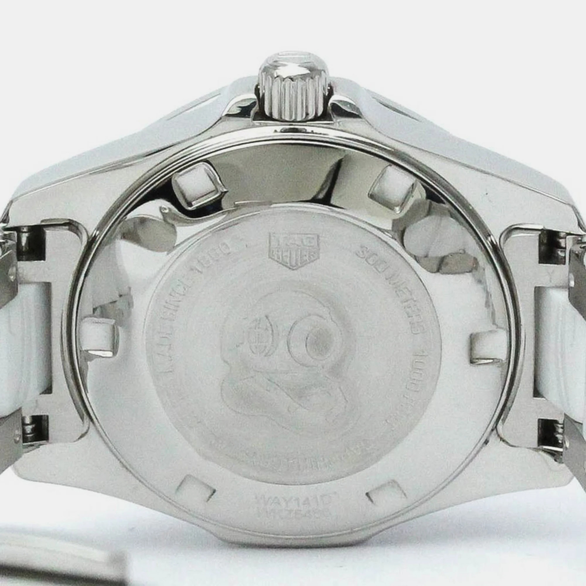 Tag Heuer White Diamond Ceramic And Stainless Steel Aquaracer WAY141D Quartz Women's Wristwatch 30 Mm