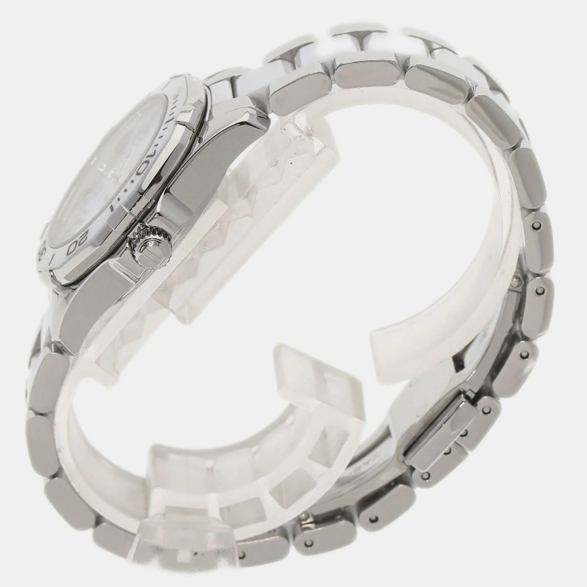 Tag Heuer White Stainless Steel Aquaracer WAY141D.BA0919 Quartz Women's Wristwatch 29 Mm