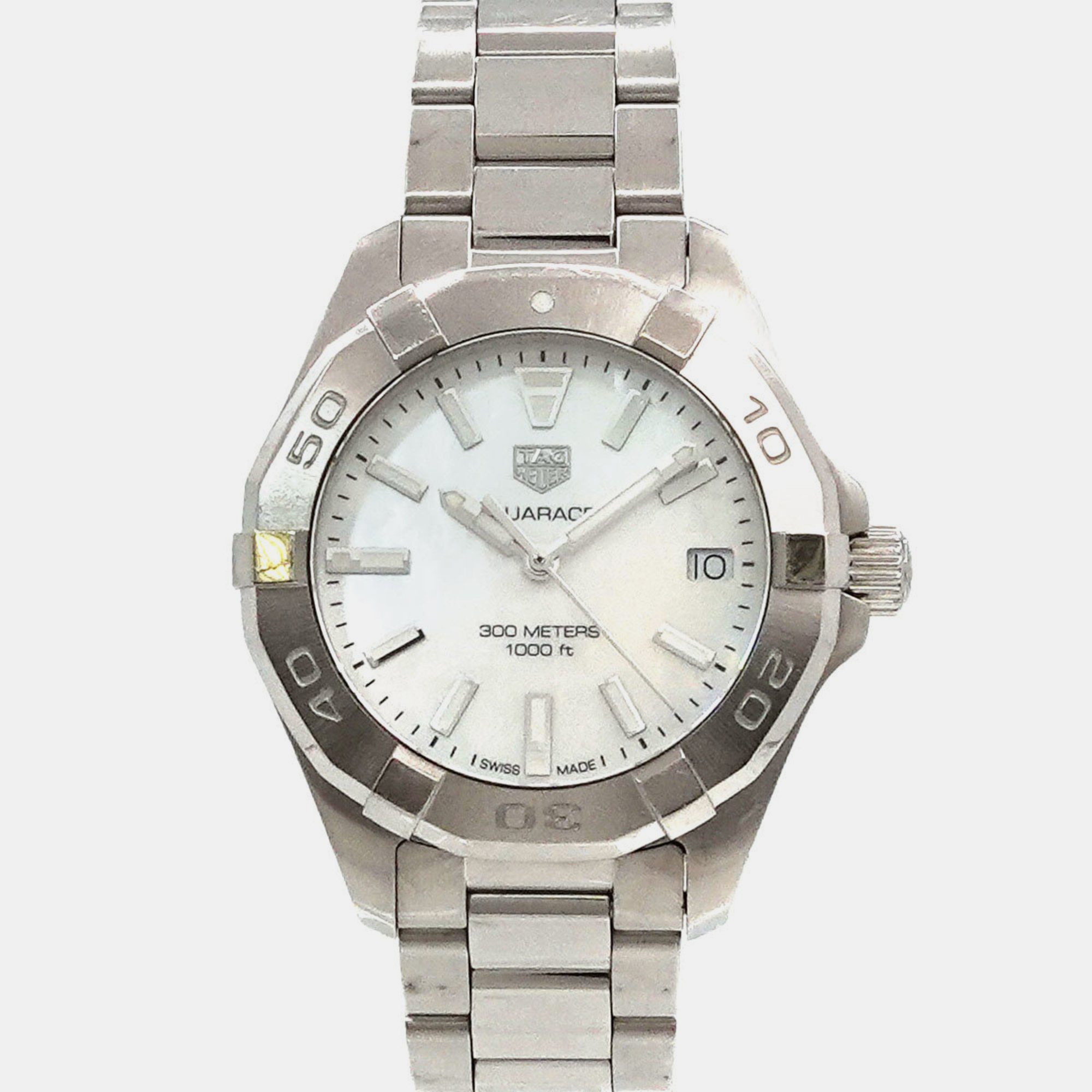 Tag Heuer White Shell Stainless Steel Aquaracer Quartz Women's Wristwatch 33 mm
Tag Heuer White Shell Stainless Steel Aquaracer Quartz Women's Wristwatch 33 mm