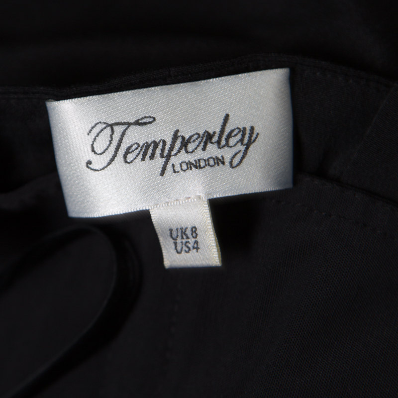 Temperley London Black Silk Criss Cross Detail Strapless Harem Jumpsuit S