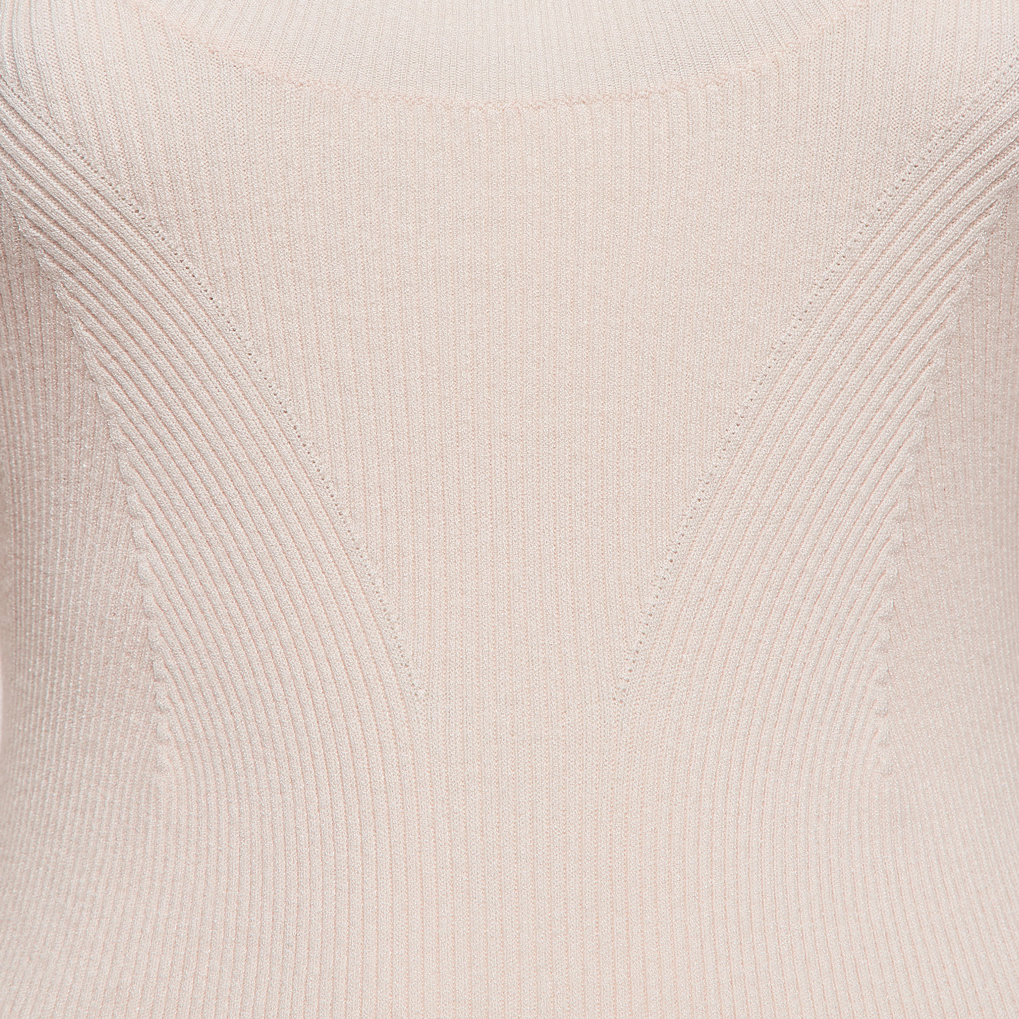 Temperly London Pink Rib Knit Round Neck Sweater M