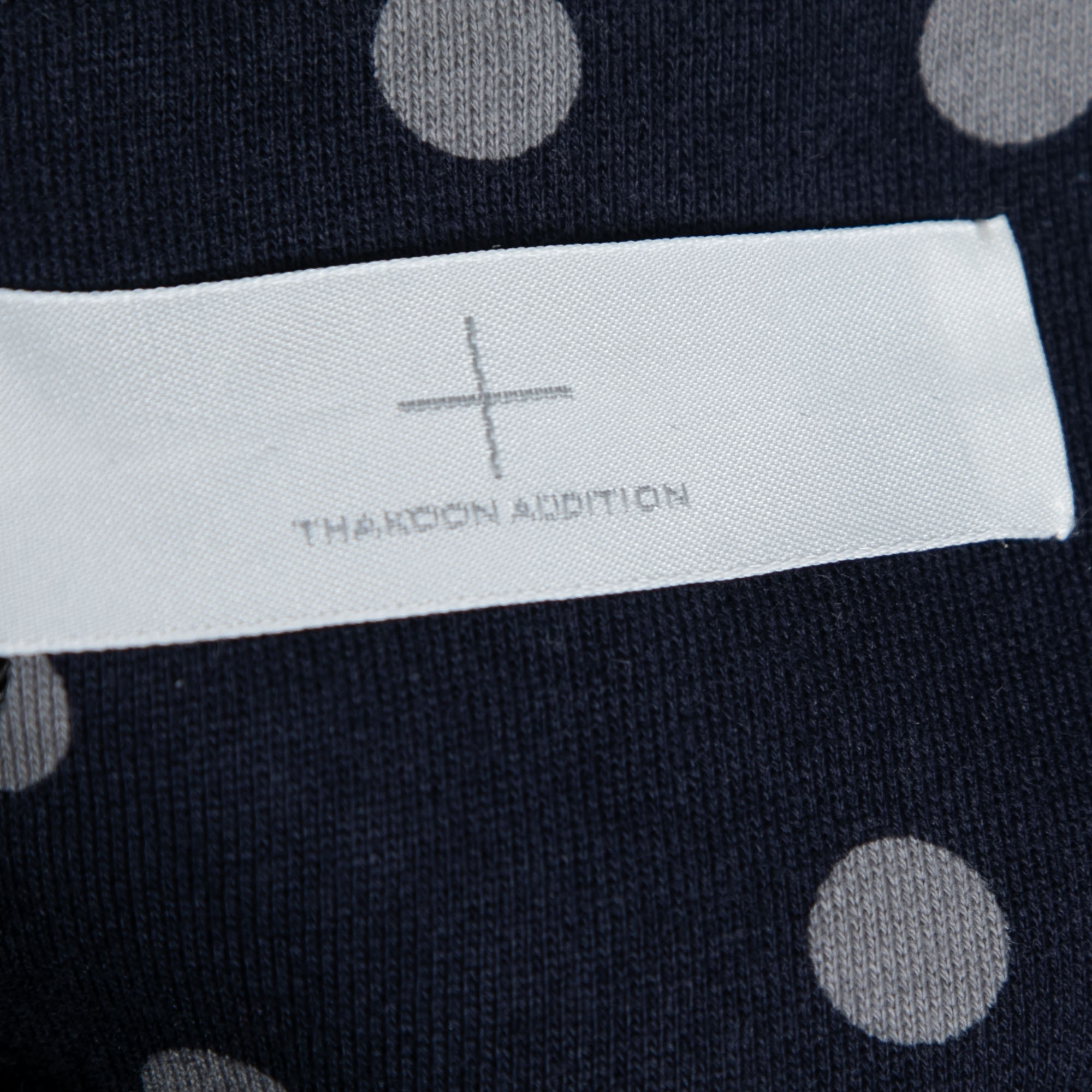 Thakoon Addition Navy Blue And White Polka Dot Cotton Sleeveless Flared Dress XS