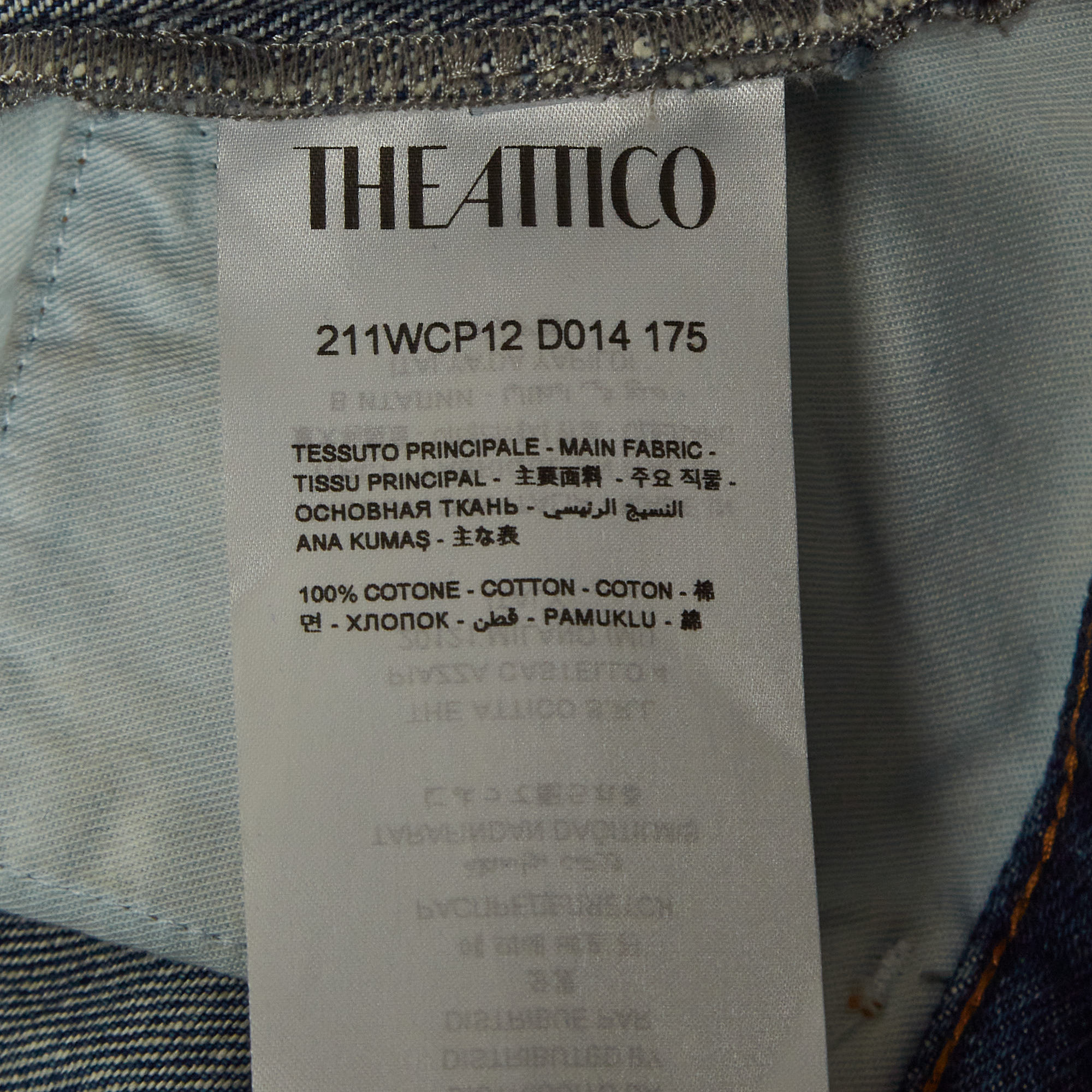 The Attico Blue Washed Denim Distressed Jeans S Waist 27