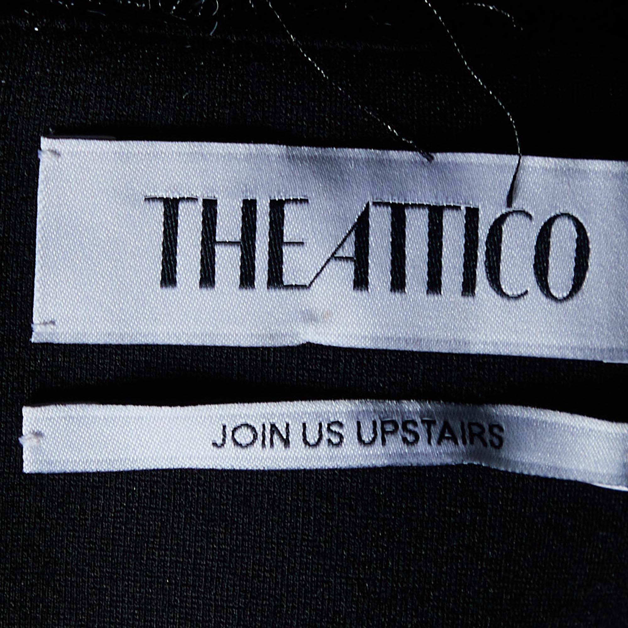 The Attico Black Fringed Midi Skirt S