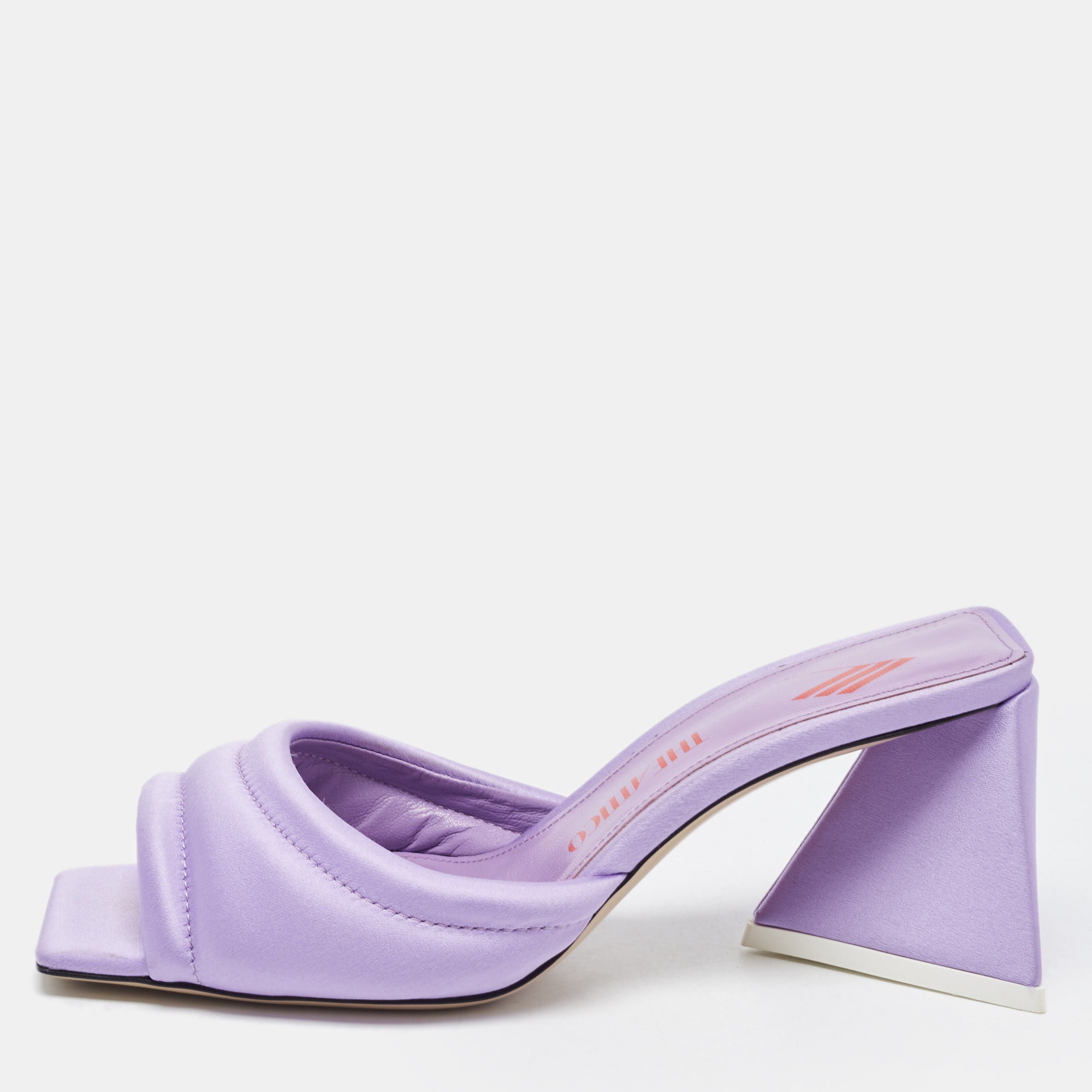 The Attico Purple Satin Devon Slides Size 36.5