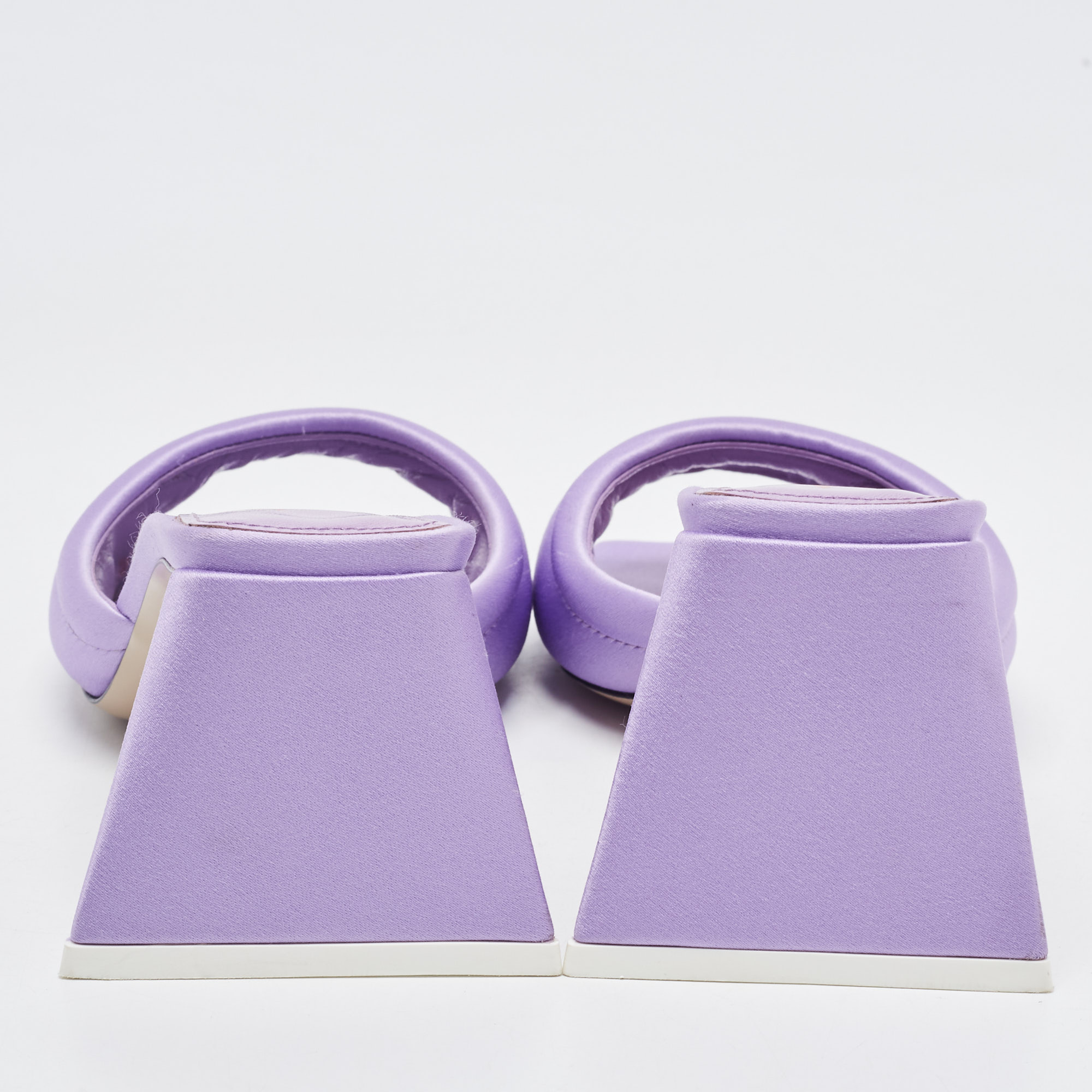 The Attico Purple Satin Devon Slides Size 36.5