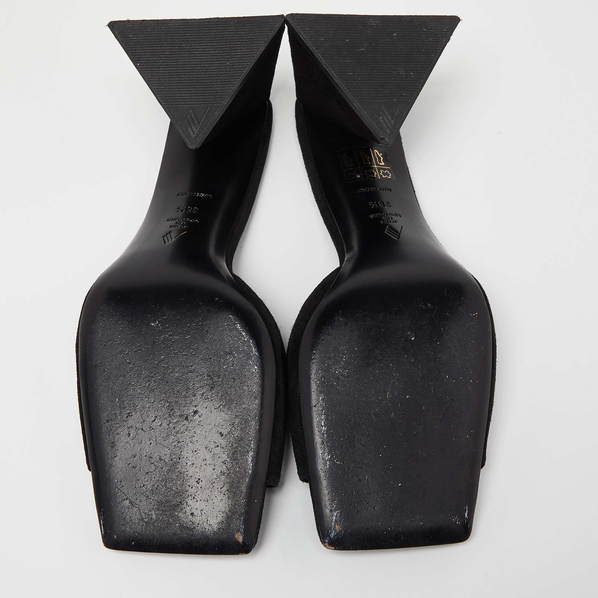 The Attico Black Suede Devon Slide Sandals Size 38.5